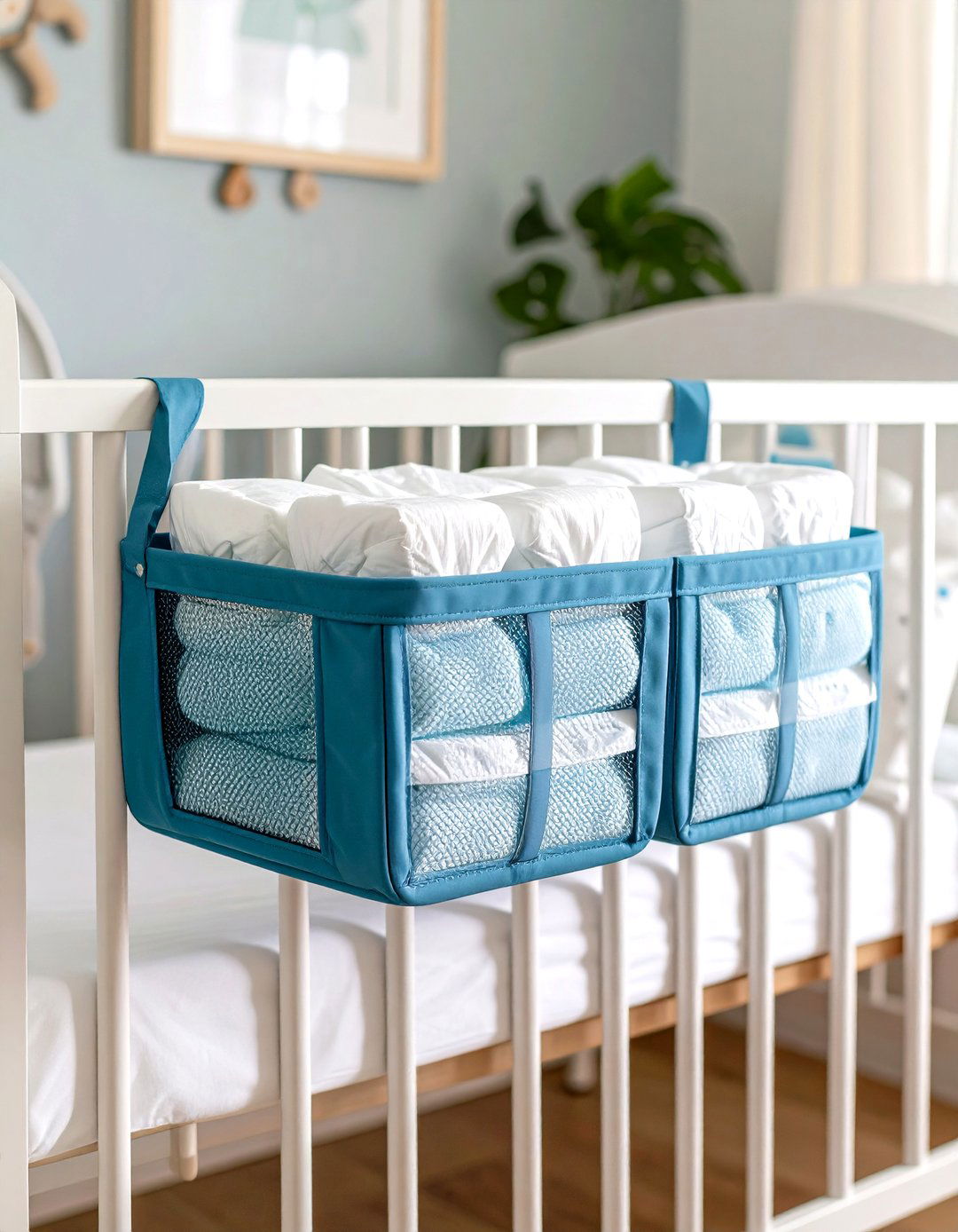Hanging Cloth Diaper Caddy - 25 nursery storage ideas