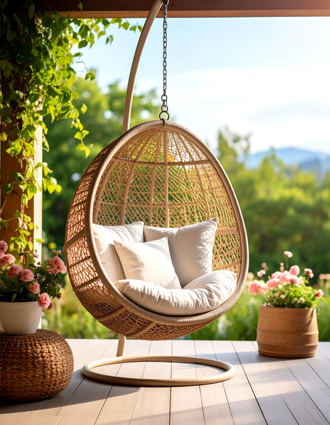 Hanging Egg Chair Outdoor Seating That Swings - 25 outdoor seating ideas