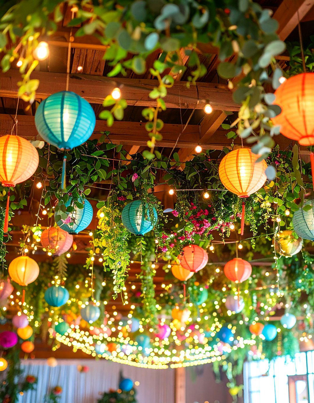 Hanging Greenery Ceiling Installations - 25 party decoration ideas