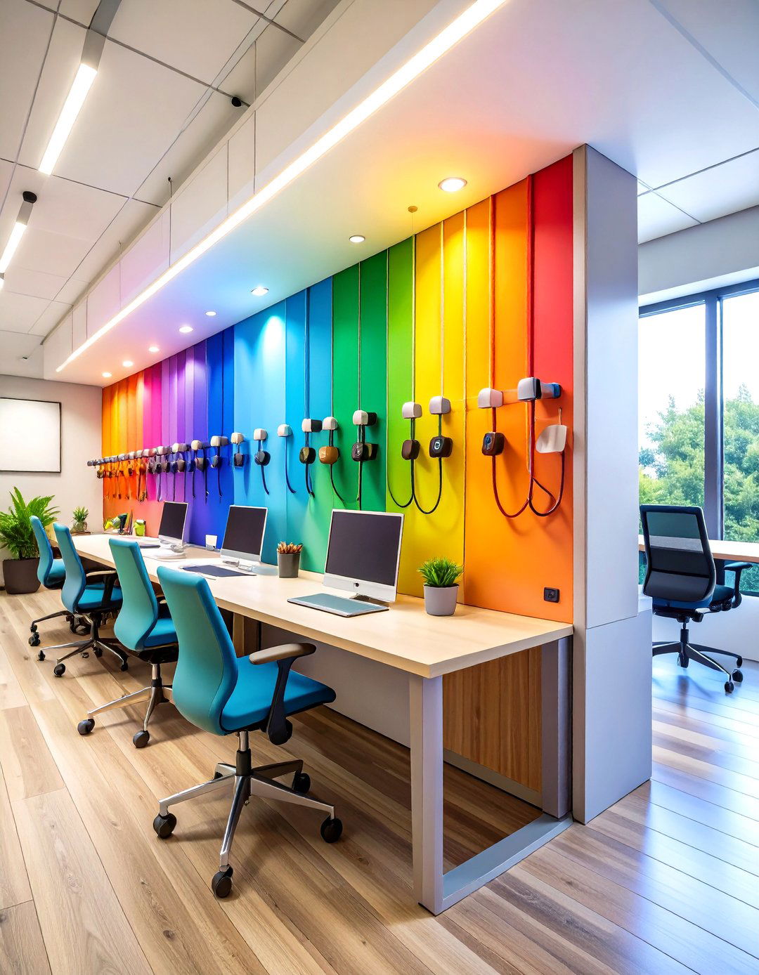 Harness Color Coded Cable Clips for a Tidy Cubicle - 25 cubicle decor ideas