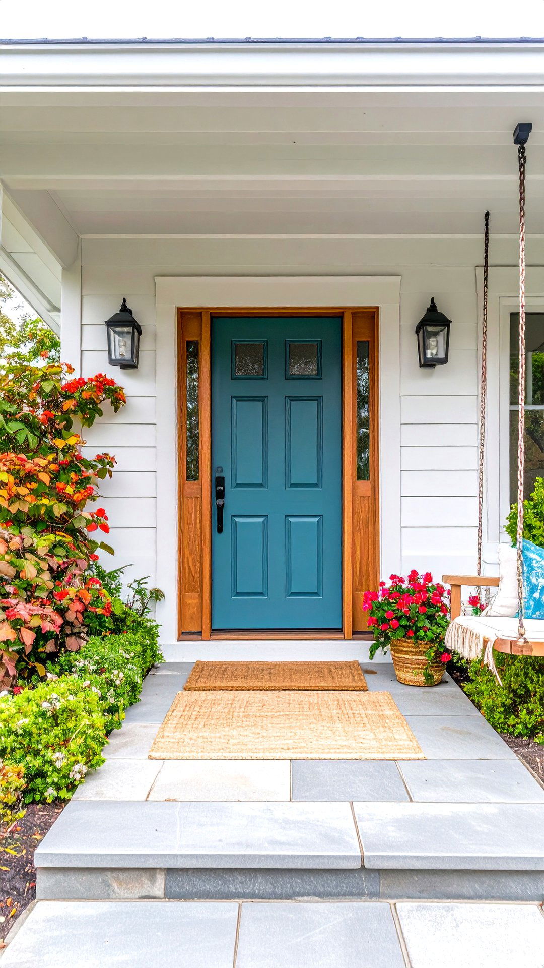 Hazel Sea Teal Cedar Front Door - 25 cedar front door colors ideas