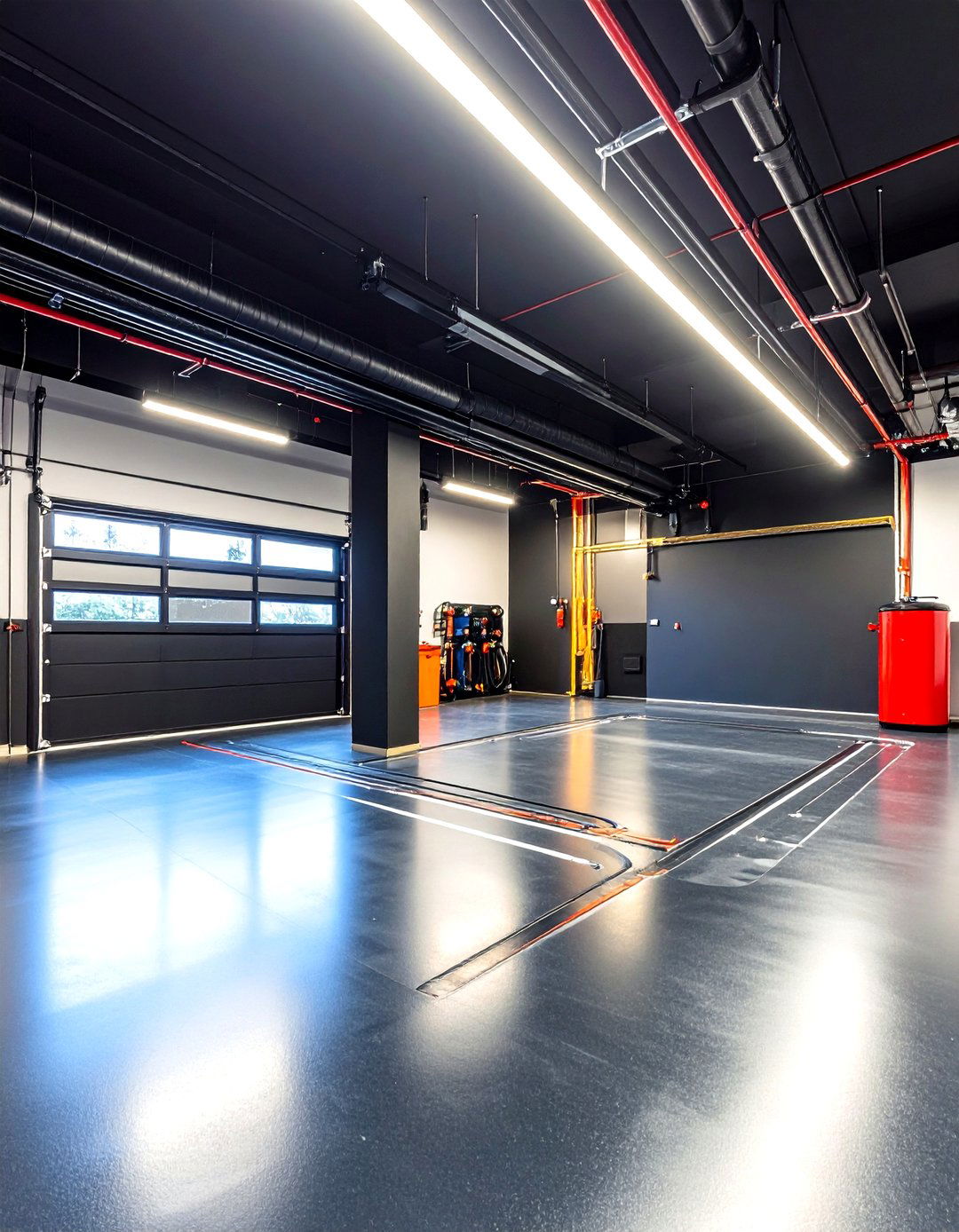 Heated Concrete Keeps a Black Garage Cozy - 25 black garage ideas