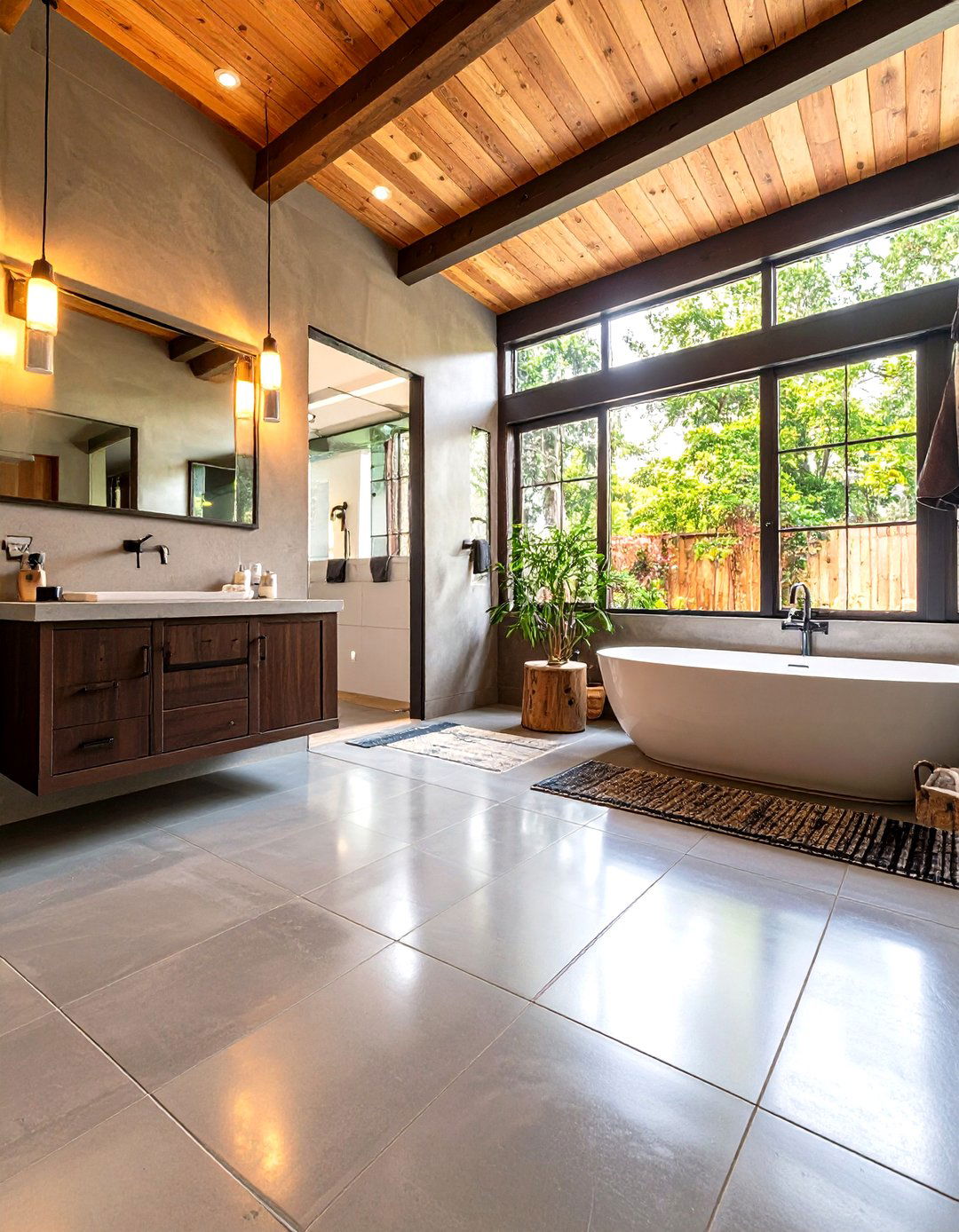 Heated Polished Concrete Floors Comfort a Barndominium Bathroom - 25 barndominium bathroom ideas