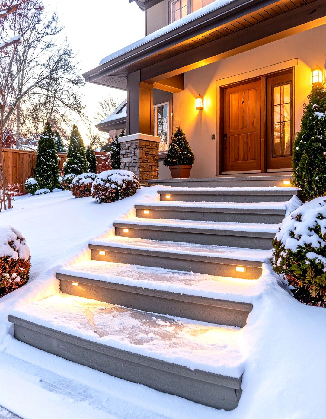 Heated Snow Melt Front Steps - 25 front step ideas