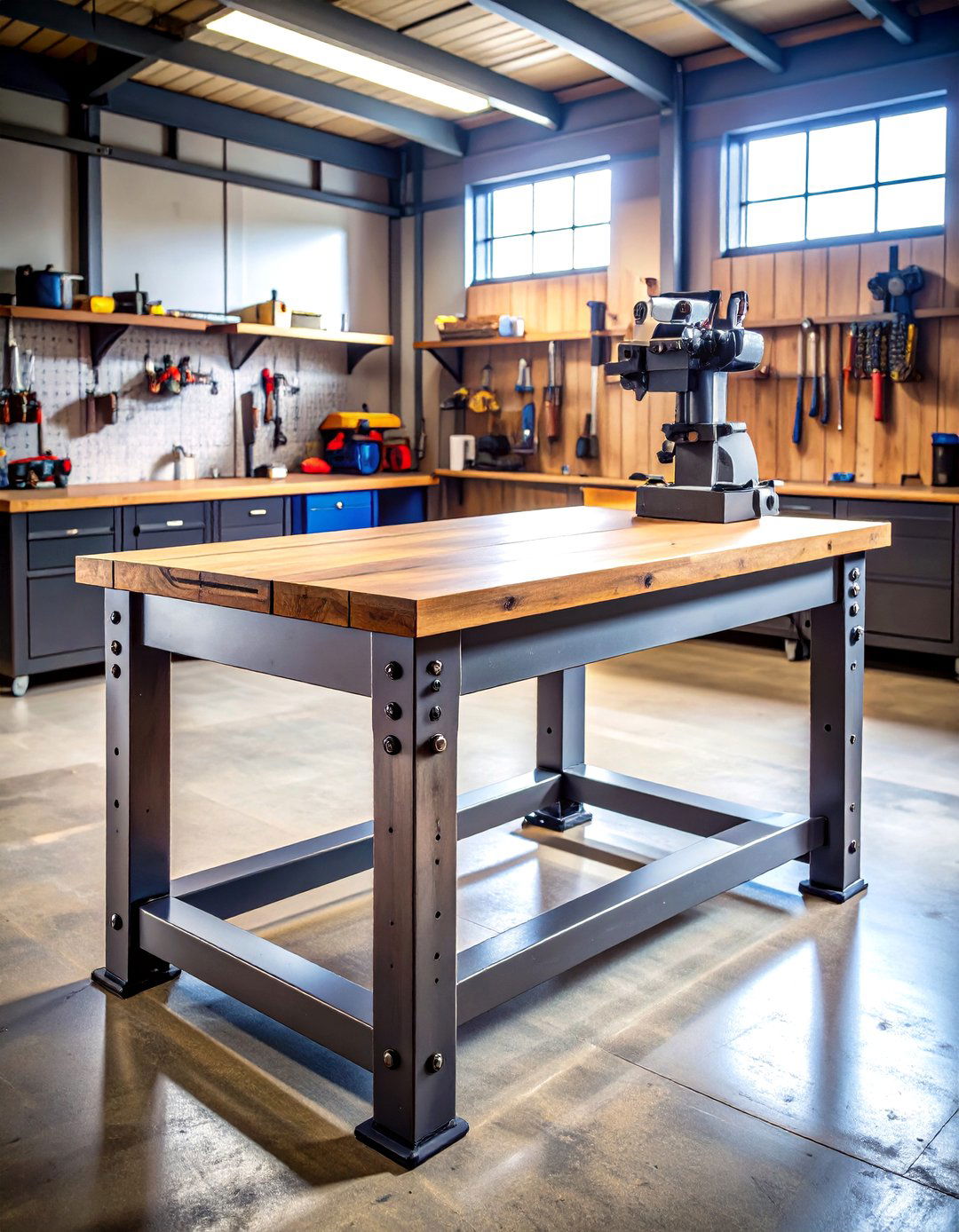 Heavy Duty Steel Frame Garage Workbench Rated for Pounds - 25 garage workbench ideas