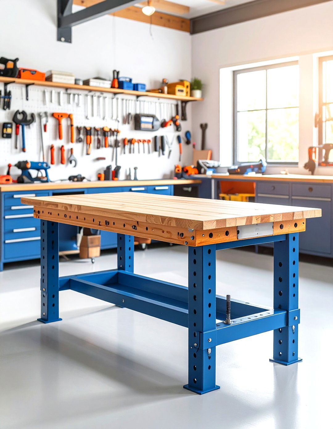 Height Adjustable Garage Workbench for Comfort and ADA Access - 25 garage workbench ideas