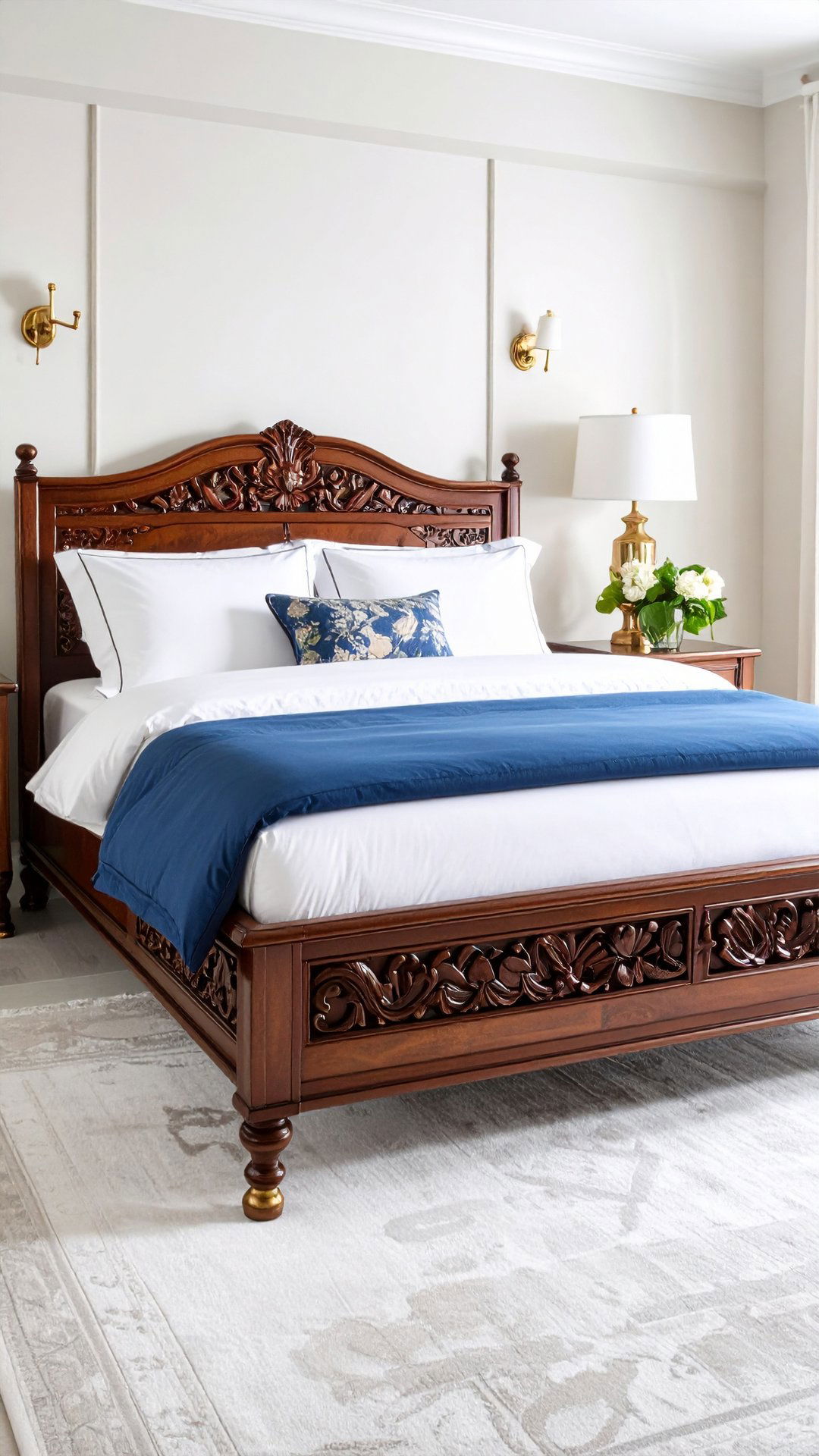 Heirloom Wood Bed Frames Freshly Lacquered - 25 grandmillennial style bedroom ideas