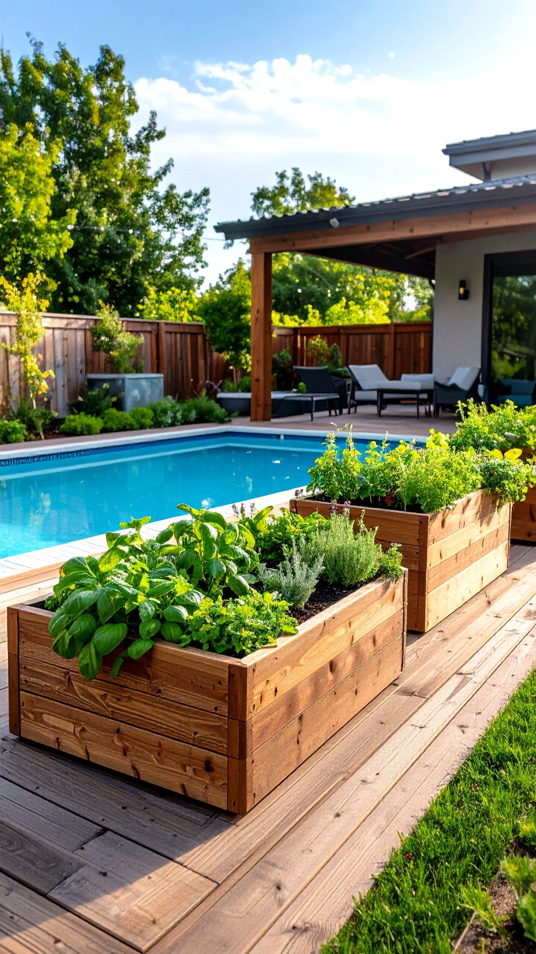 Herb Planter Box Walkway - 25 above ground pool walkway ideas