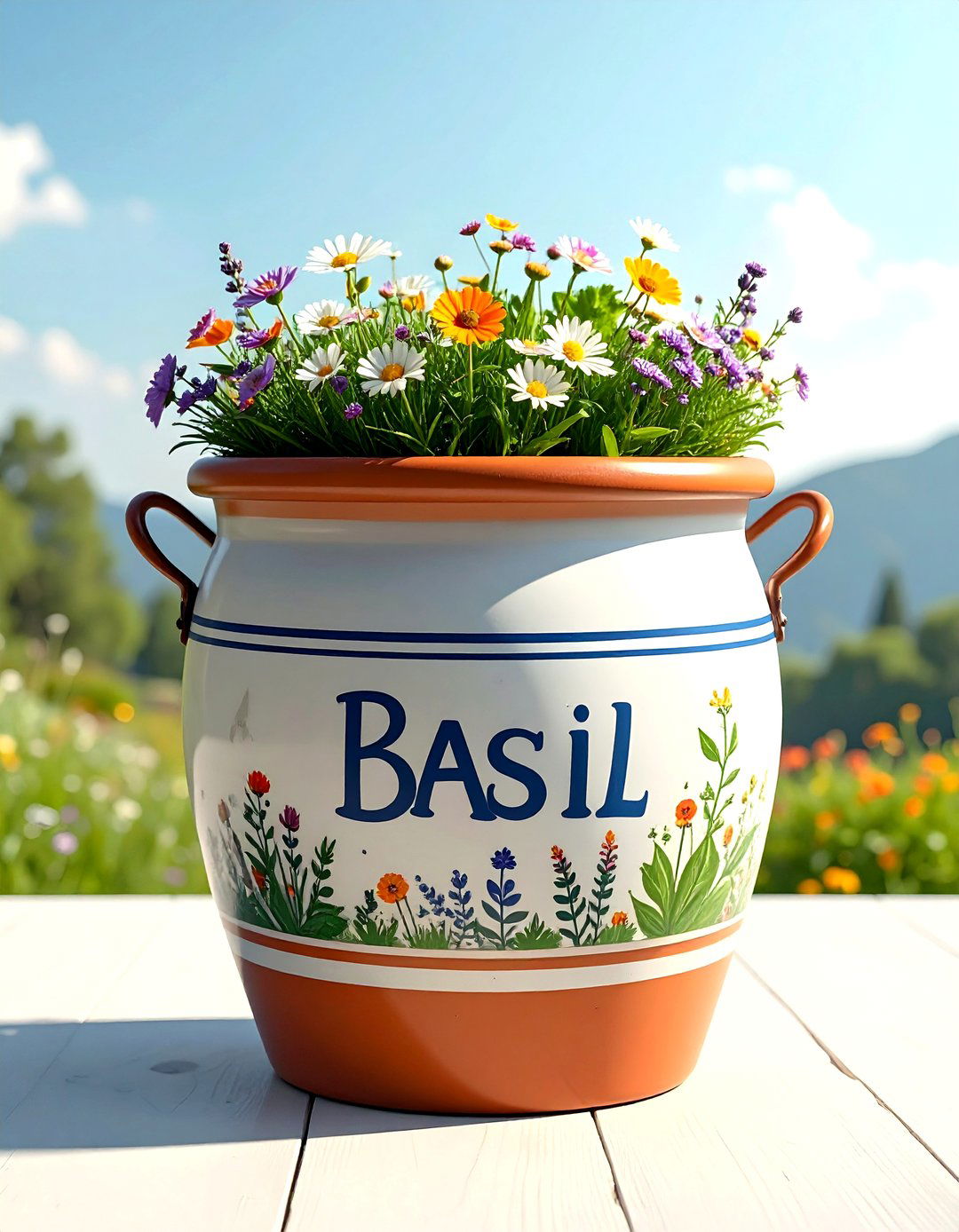 Herb Typography Painted Pot - 25 painted pot ideas