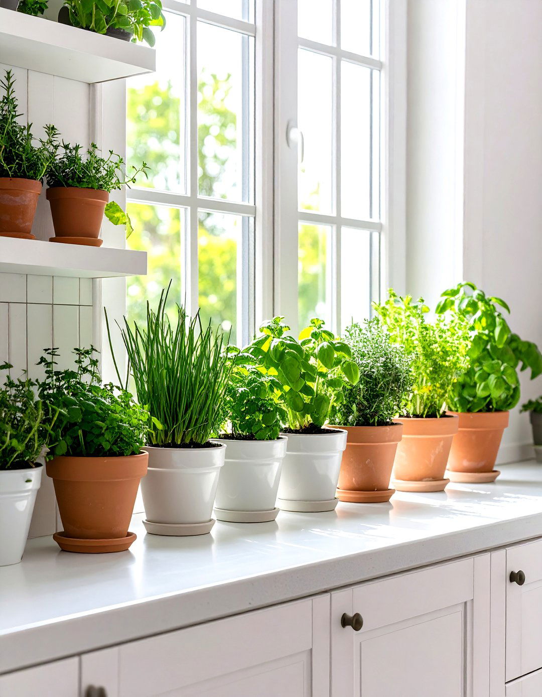 Herb Window Ledge Brings Freshness to a Galley Kitchen - 25 galley kitchen ideas