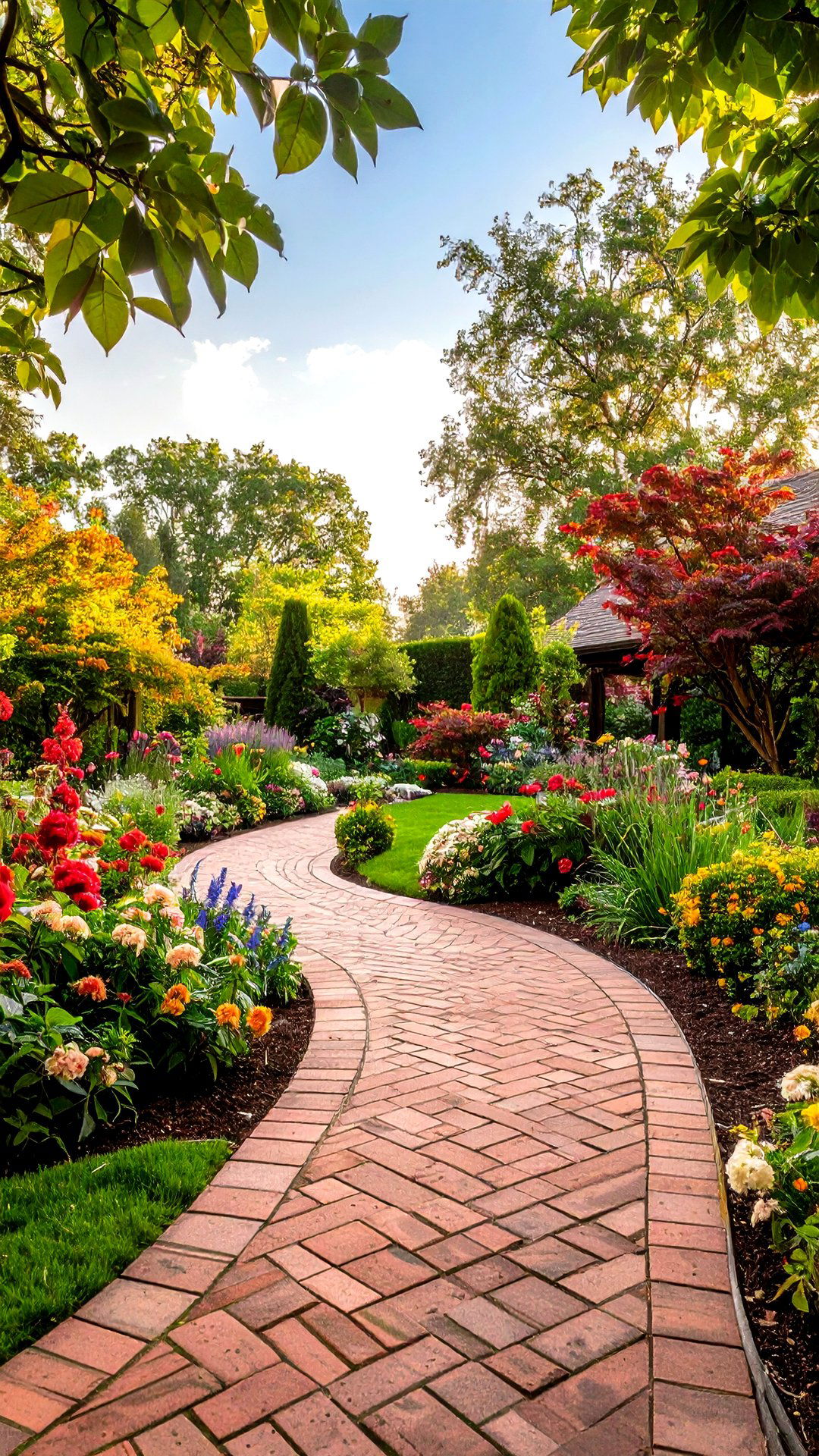 Herringbone Brick Patio for Timeless Texture - 25 brick patio ideas