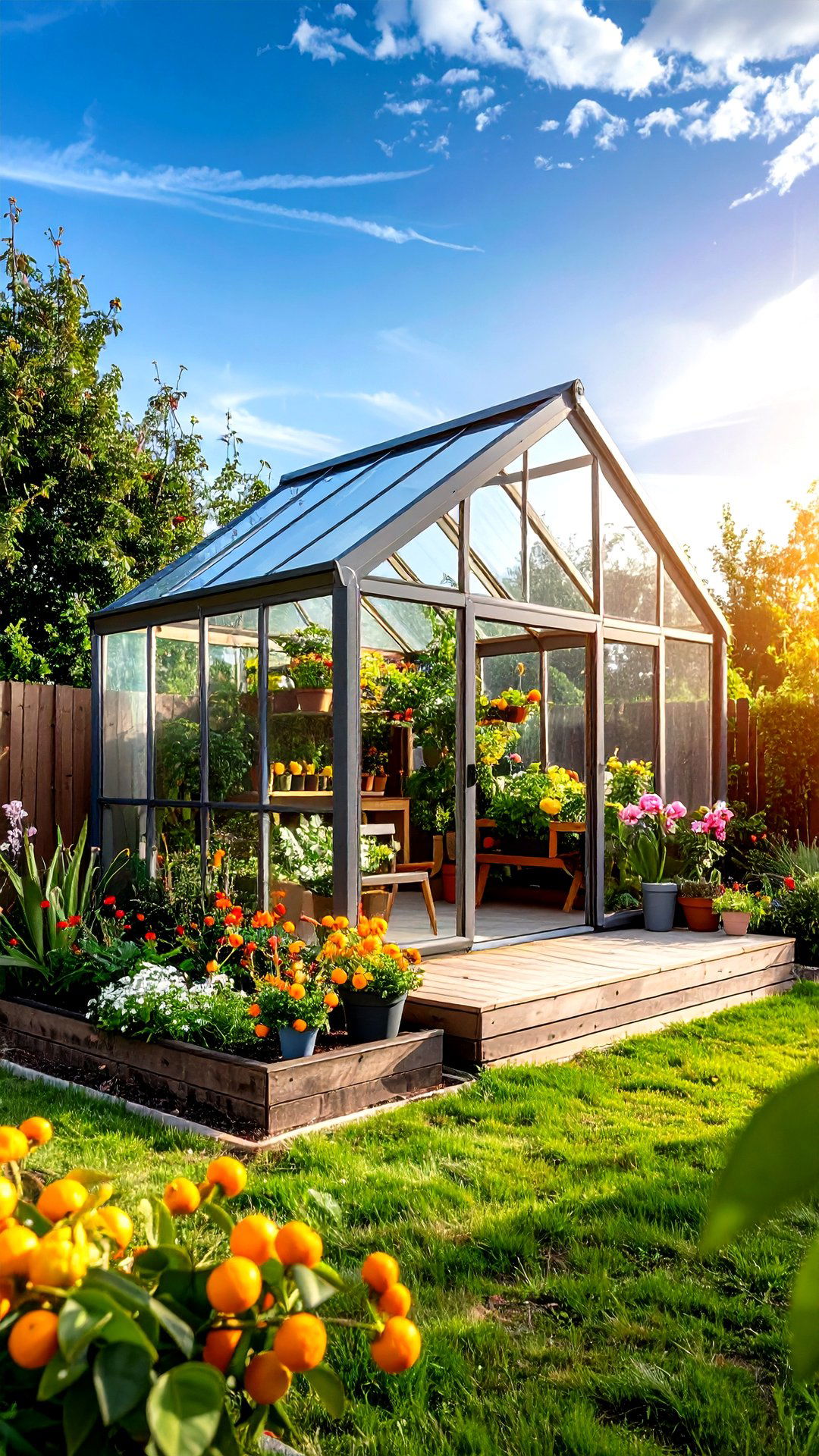 Hexagonal Corner Greenhouse for Sunlight - 25 corner greenhouse ideas