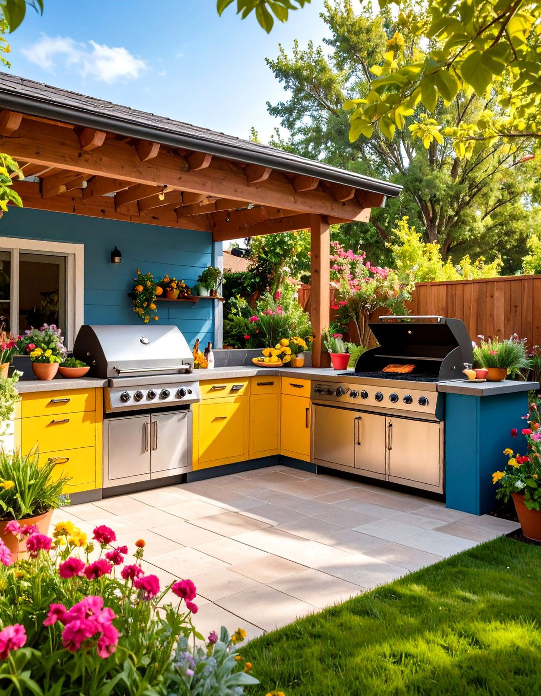 Hibachi and Flat Top Griddle Combinations - 25 outdoor kitchen designs