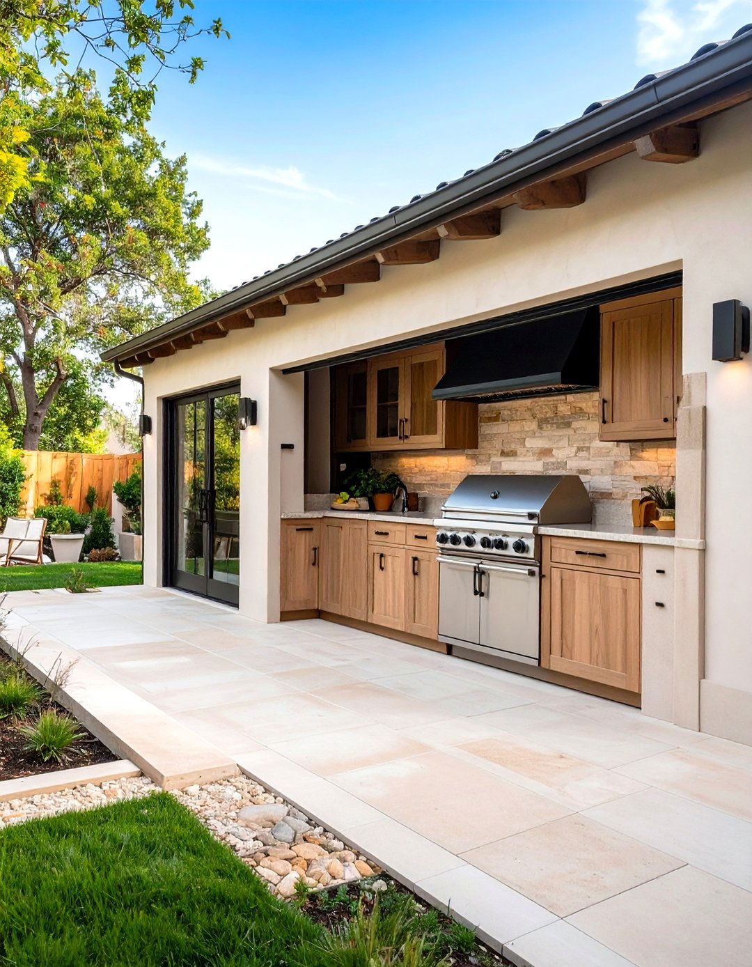 Hidden Appliance Garage - 25 Stucco Outdoor Kitchen Ideas