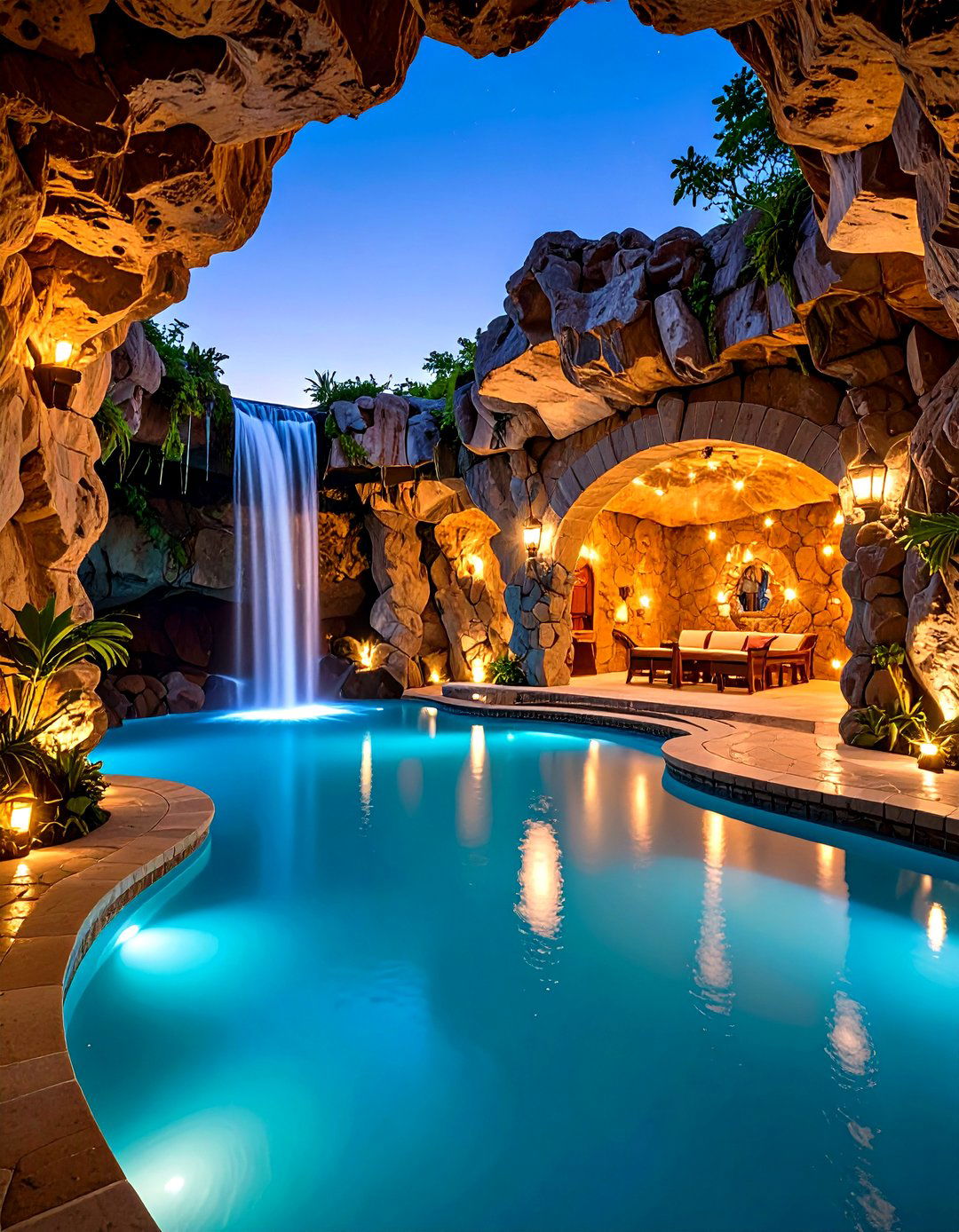 Hidden Cave Grotto Escape - 25 lagoon pool ideas