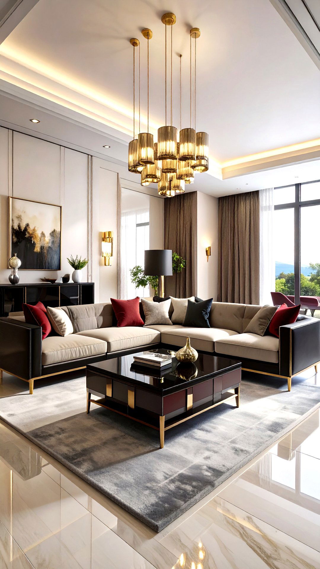 High Gloss Lacquer Furniture Injects Sleek Art Deco Living Room Shine - 25 art deco living room ideas