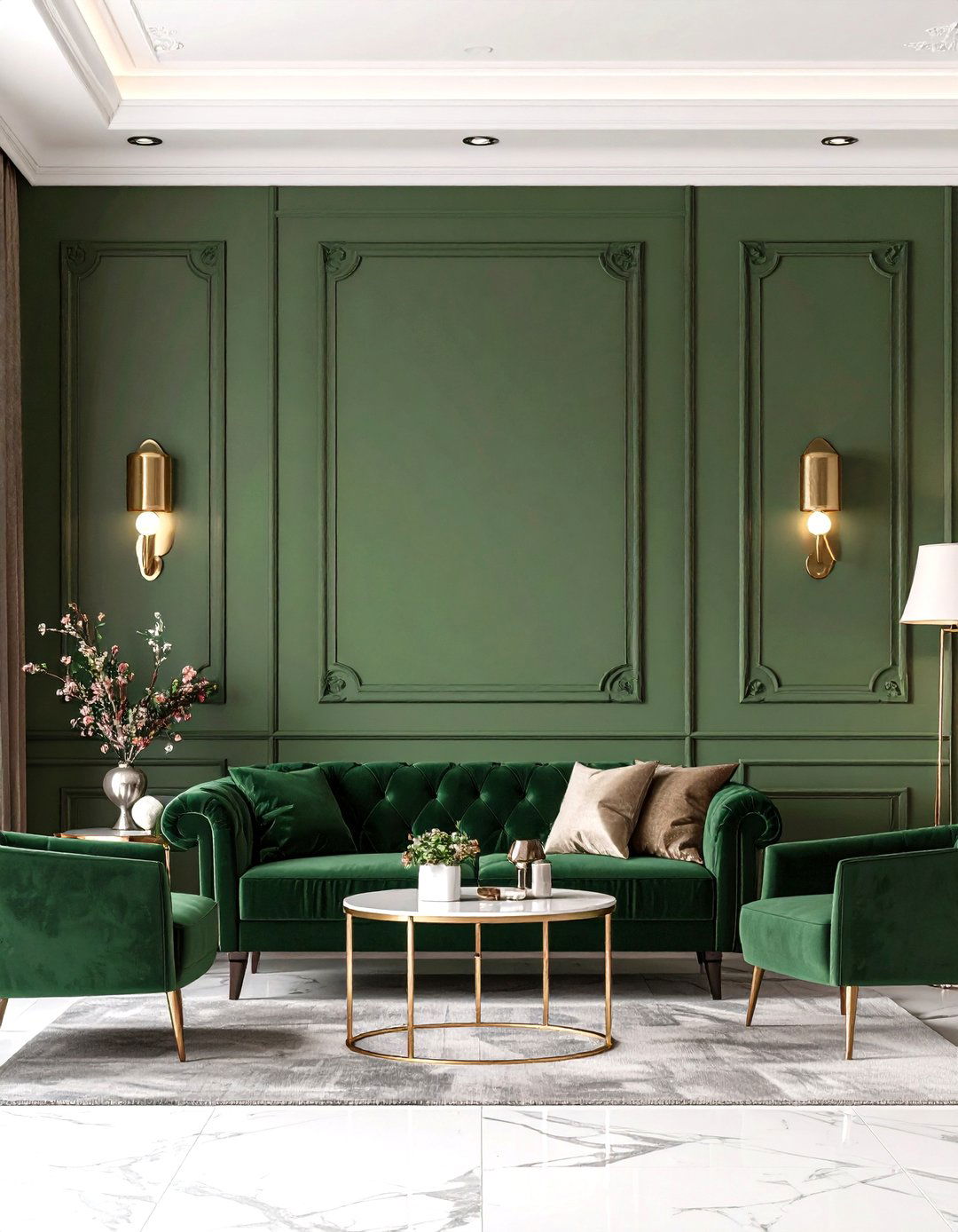 High Gloss Martini Olive Glam - 25 olive green accent wall ideas