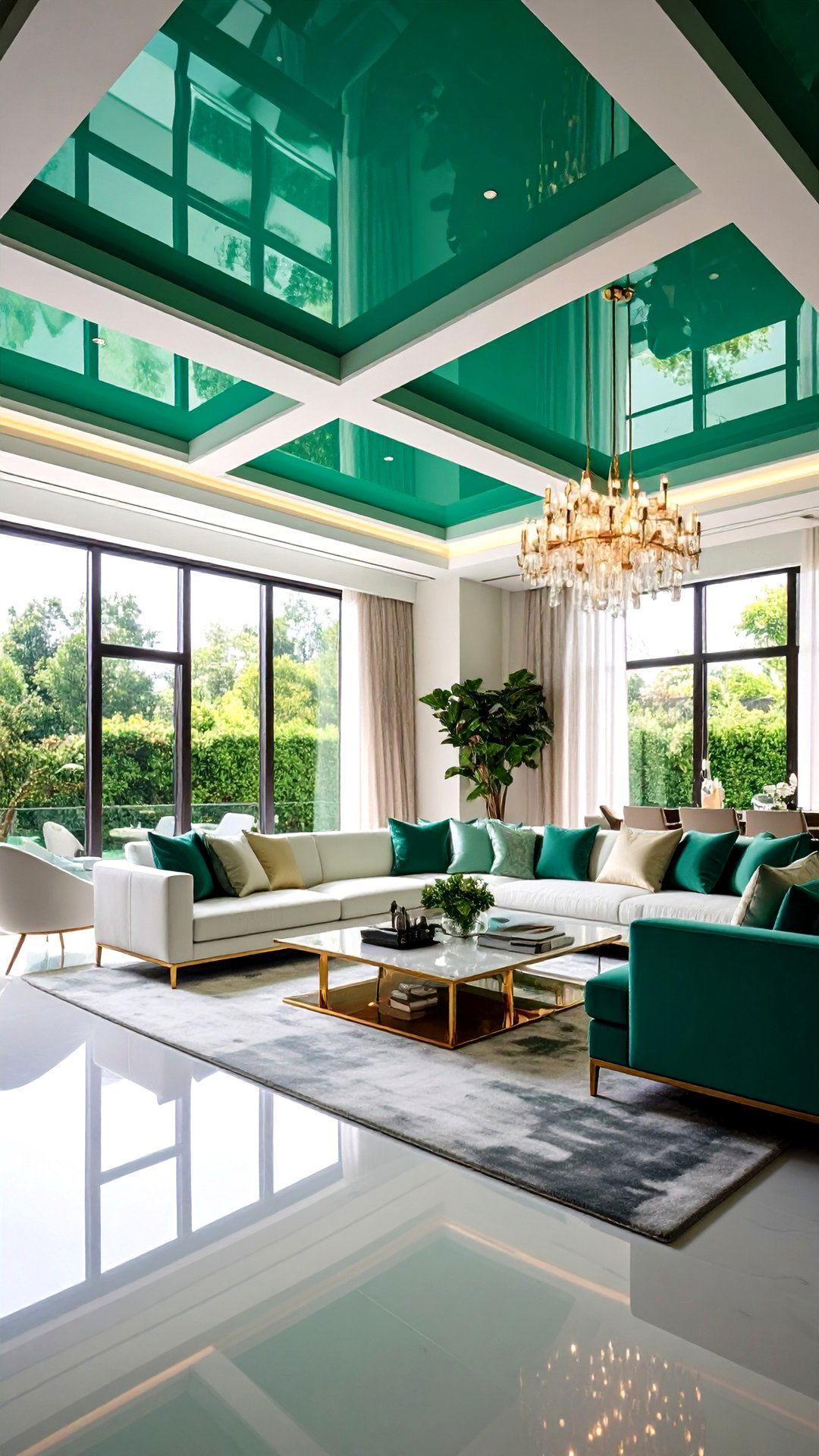High Gloss Painted Accent Ceiling for Instant Drama - 25 accent ceiling ideas