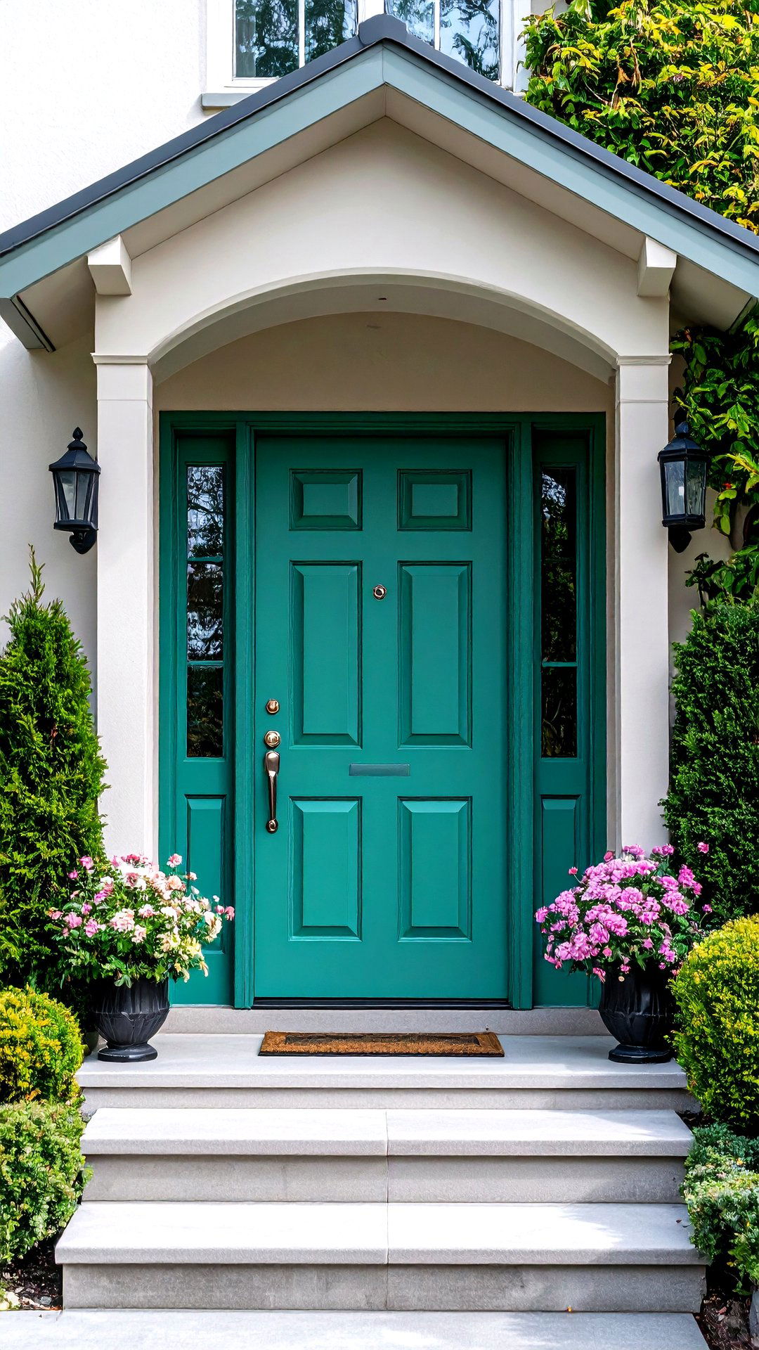 High Saturation Door Color Pops on a s House Exterior - 25 1980s house exterior ideas