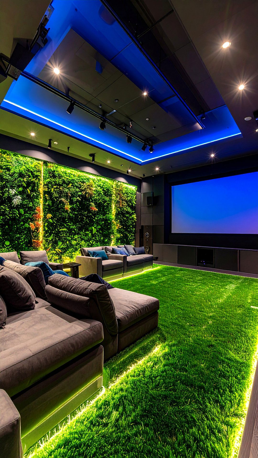 Home Theater Acoustic Grass Wall - 25 artificial grass wall design ideas