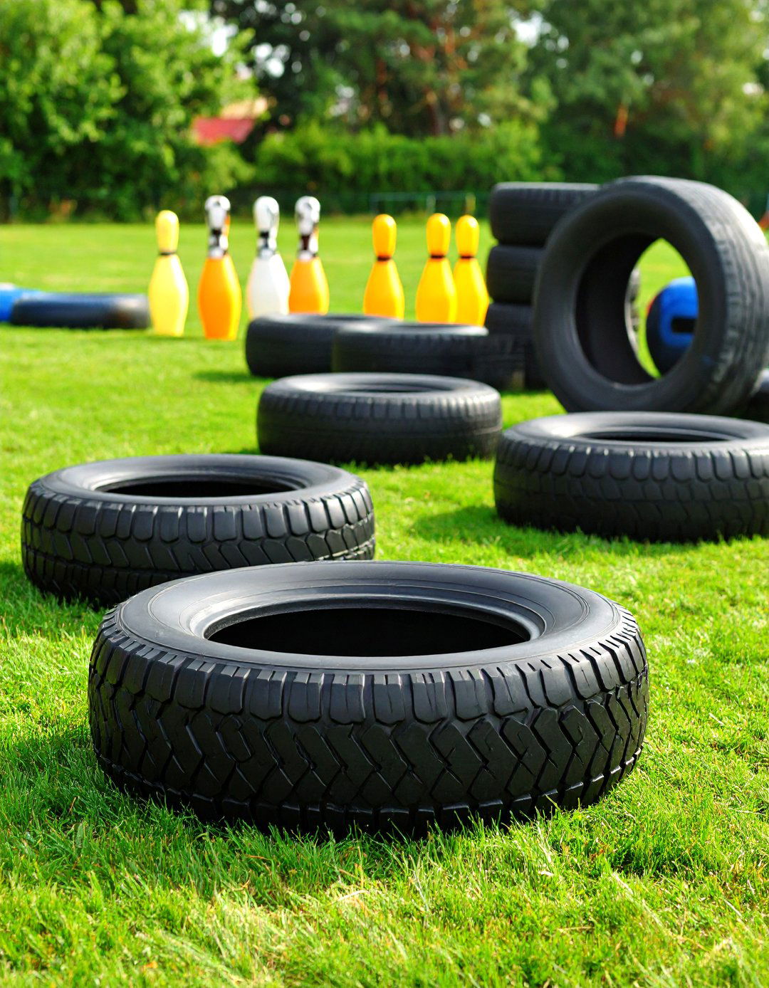 Hot Wheels Inflatable Tire Obstacle Course - 25 hot wheels birthday party ideas