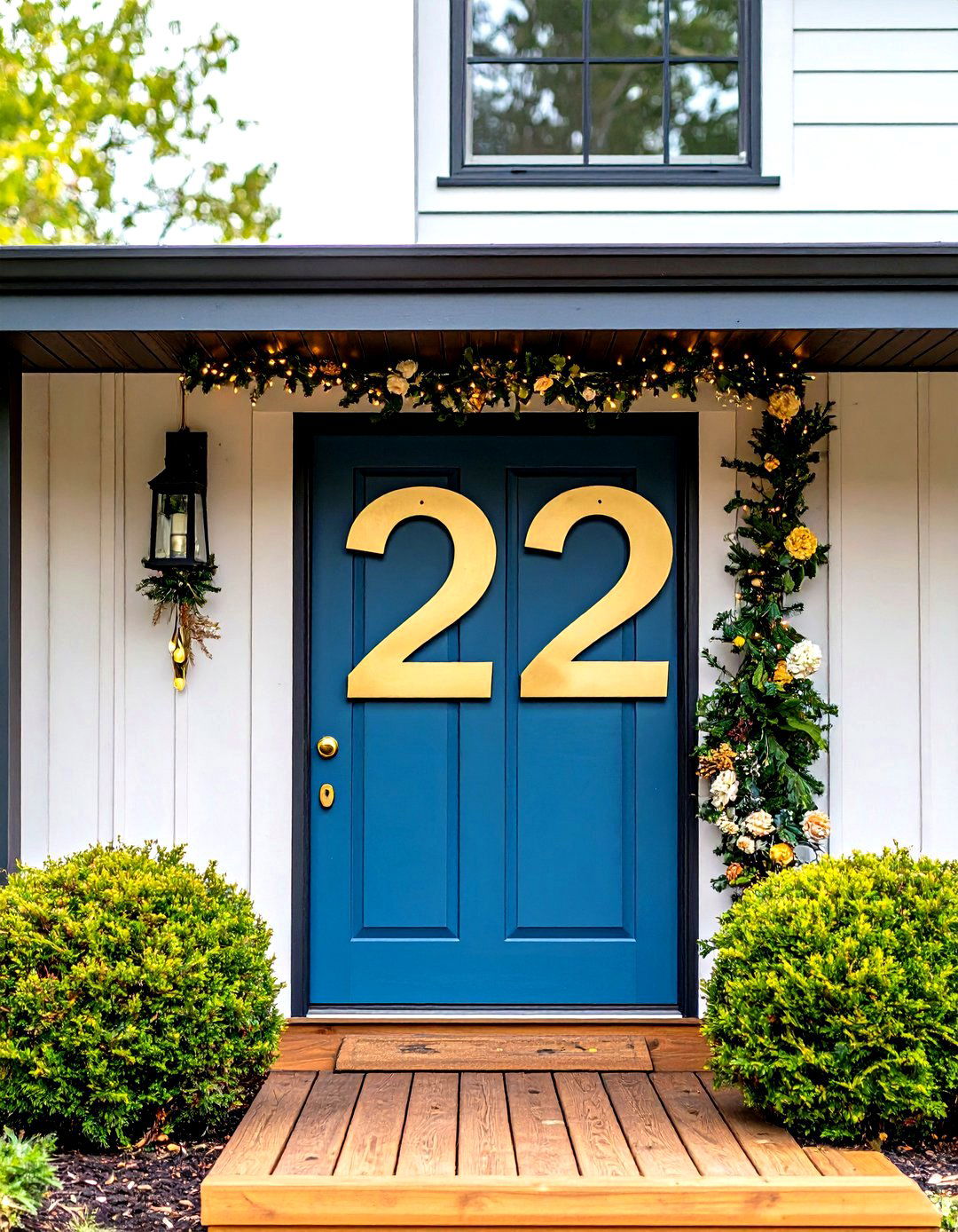 House Numbers and Hardware Embedded in Header - 25 exterior door trim ideas