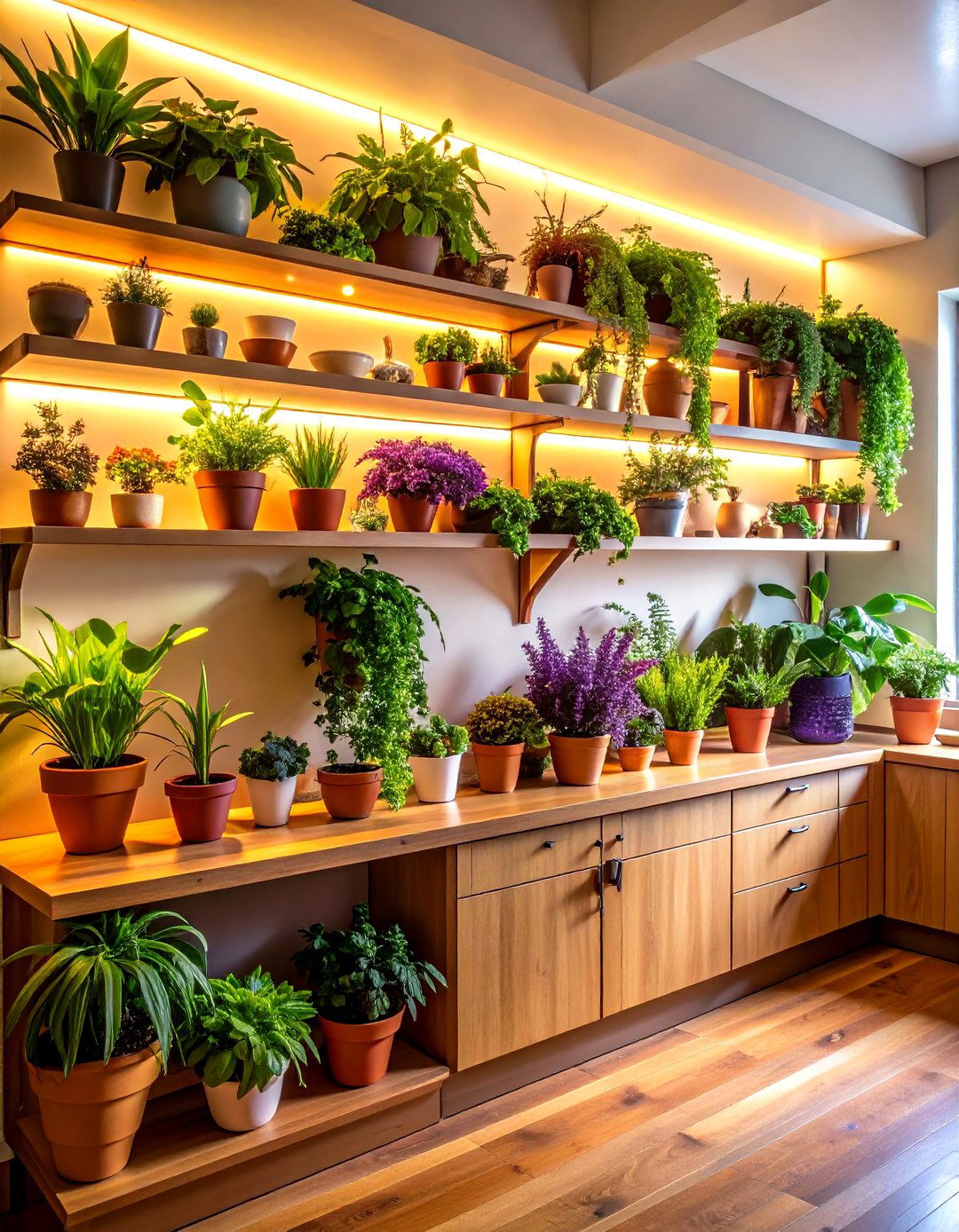 Houseplant Clusters Reinforce a s Kitchens Earthy Heart - 25 70s kitchen ideas