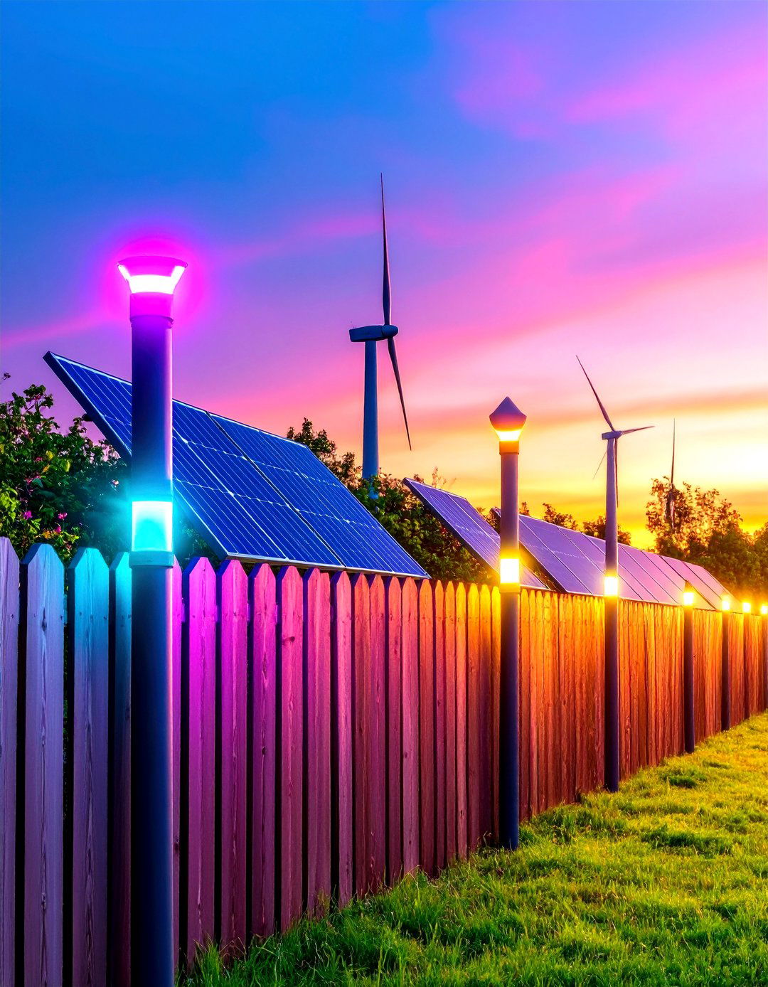 Hybrid Wind Solar Fence Lighting for Off Grid Power - 25 fence lighting ideas