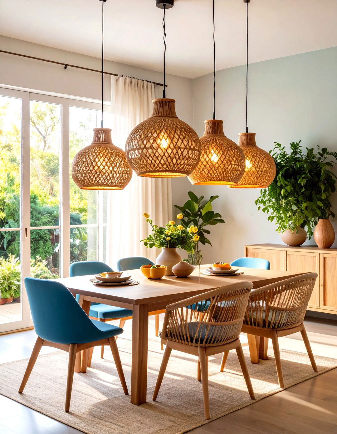 Illuminate with Rattan Pendant Lights - 25 organic modern interior design ideas