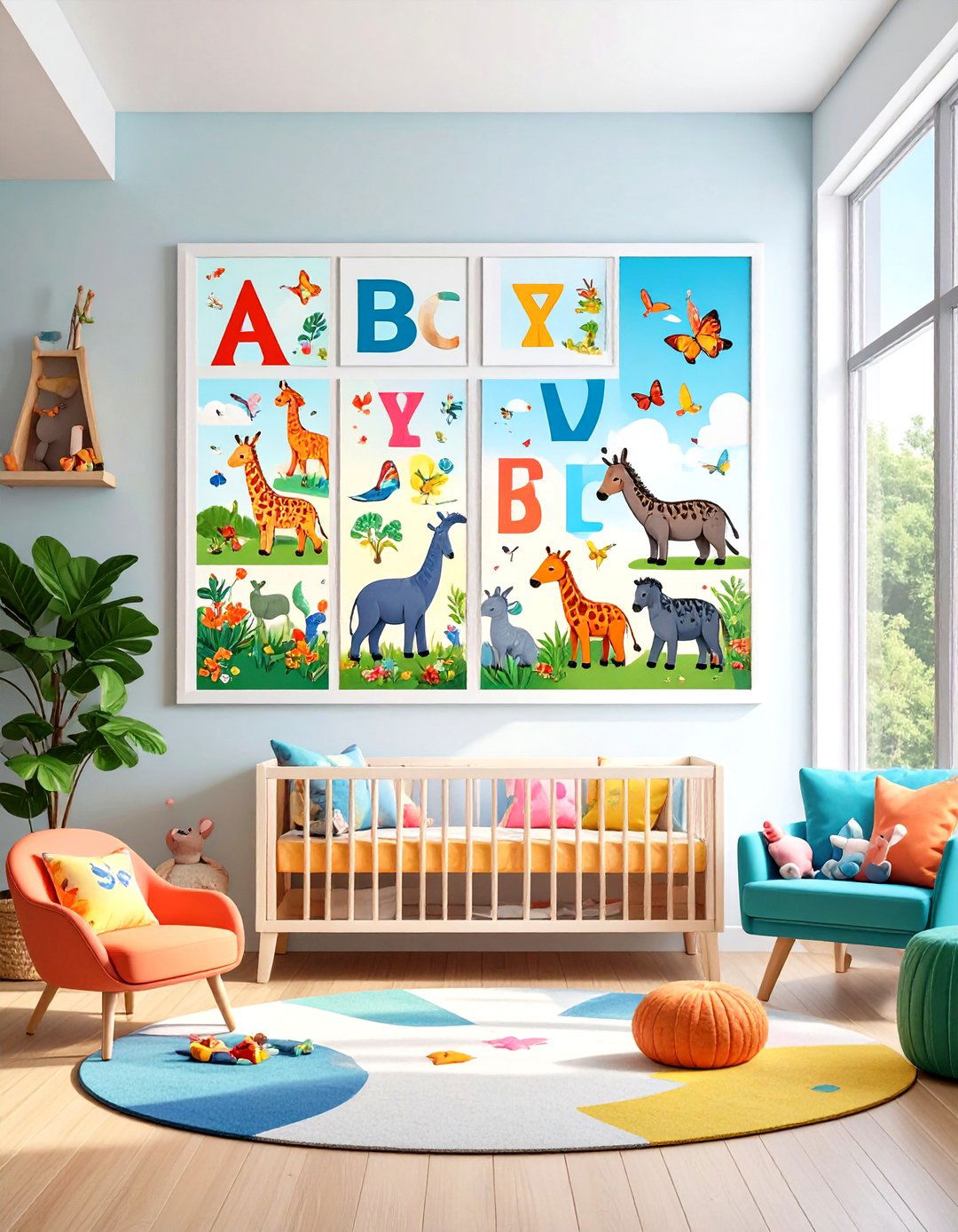 Illustrated Alphabet Poster for Early Learning - 25 nursery wall decor ideas