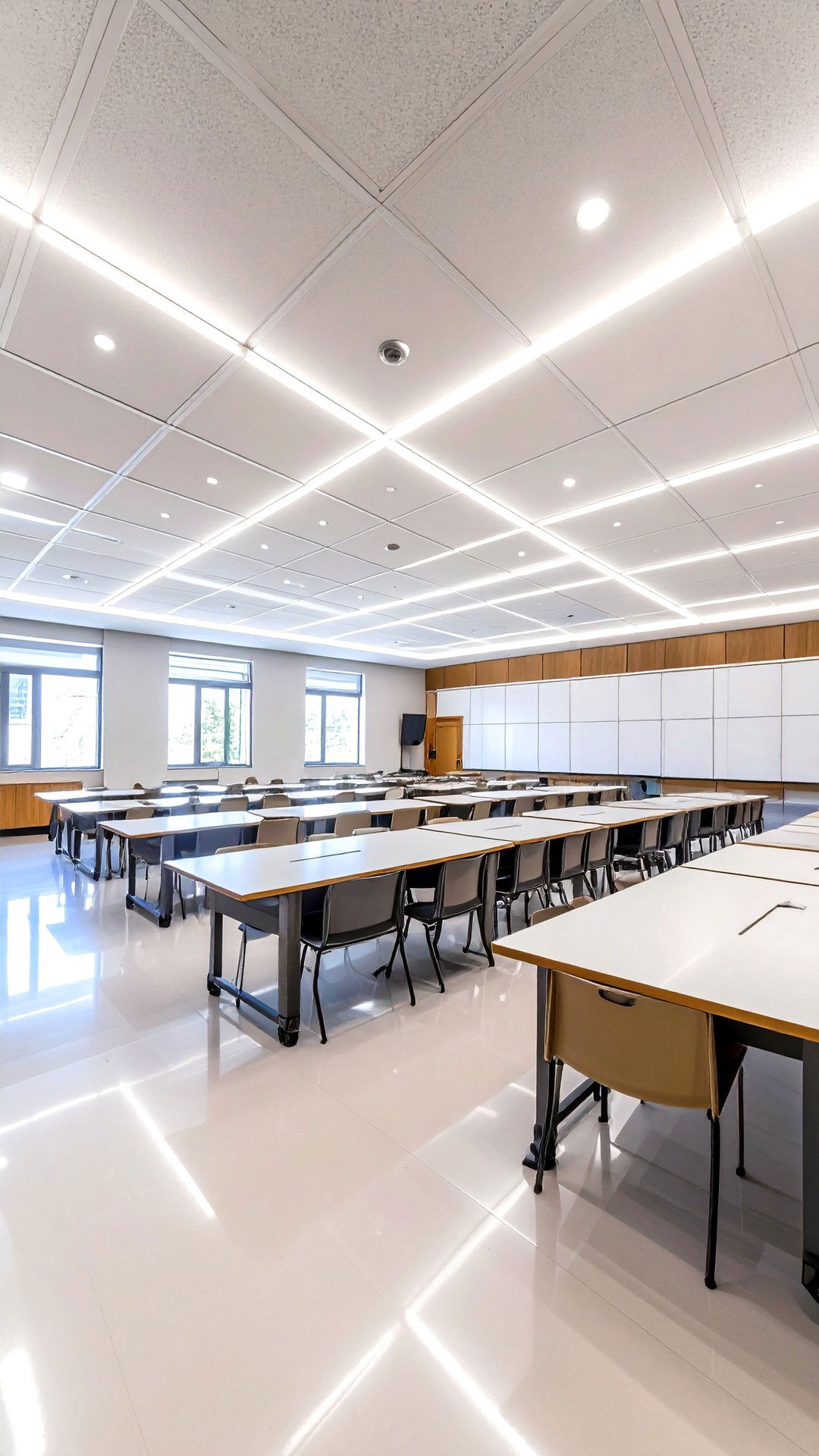 Indirect Uplighting Classroom Lighting to Reduce Glare - 25 classroom lighting ideas