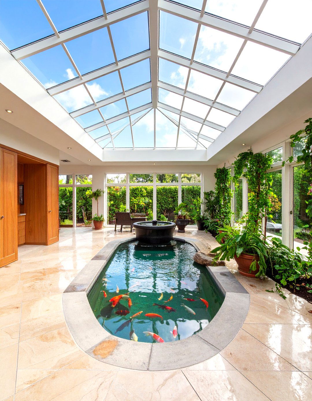 Indoor Atrium Koi Pond Feature - 25 koi pond ideas