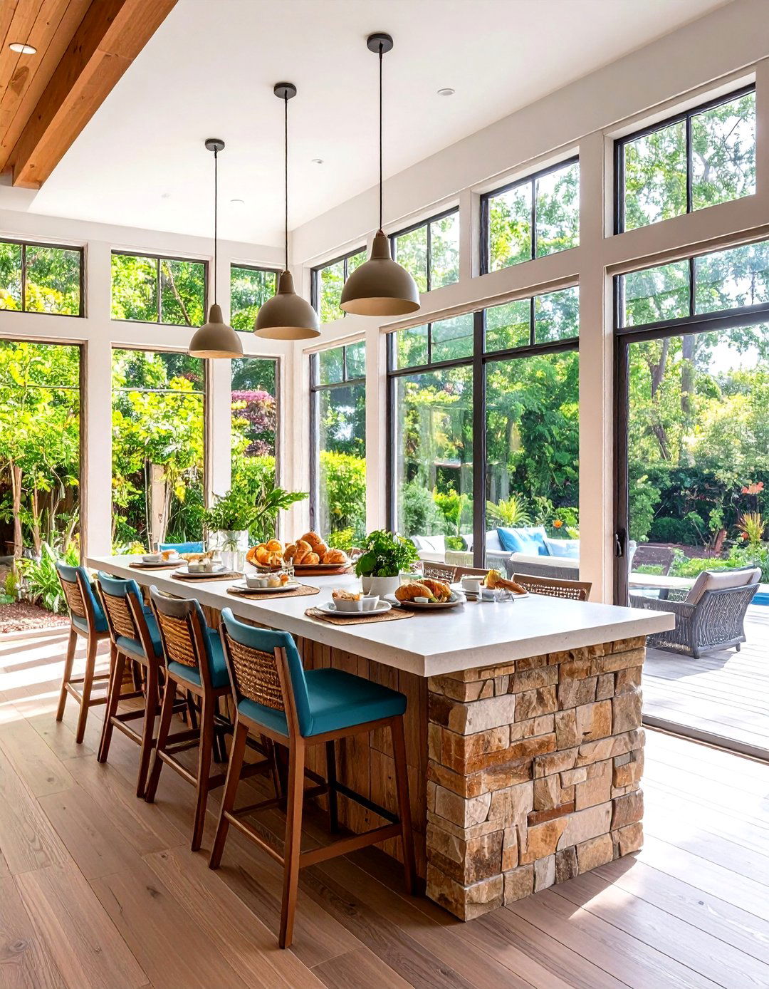 Indoor Outdoor Bridging Breakfast Bar - 25 breakfast bar ideas