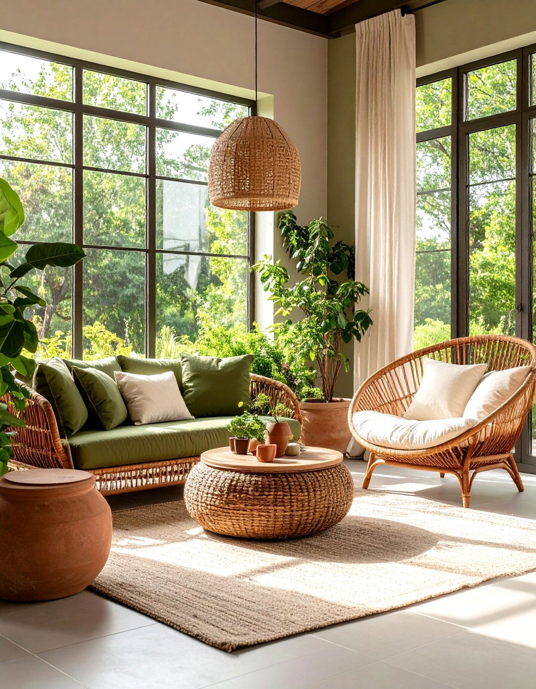 Indoor Outdoor Olive Sunroom - 25 olive green room ideas