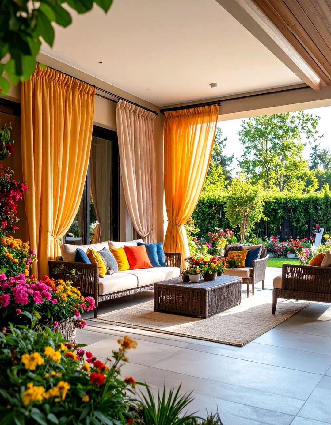 Indoor Outdoor Seamless Patio Curtains - 25 patio curtain ideas
