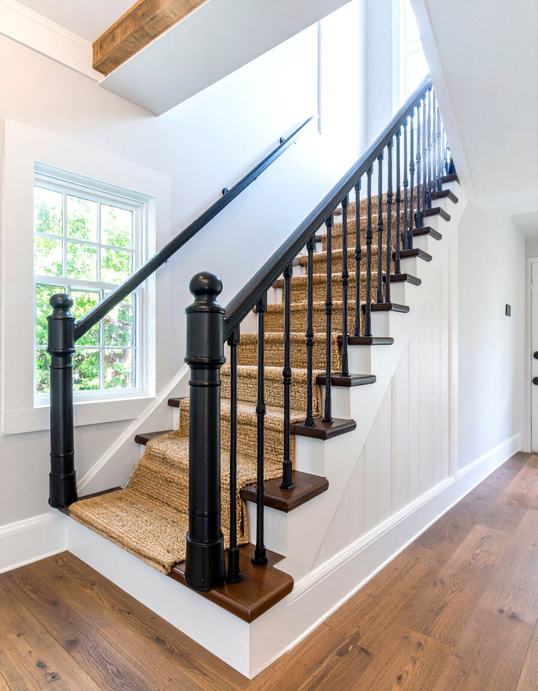 Industrial Black Pipe Stair Railing - 25 farmhouse rustic stair railing ideas