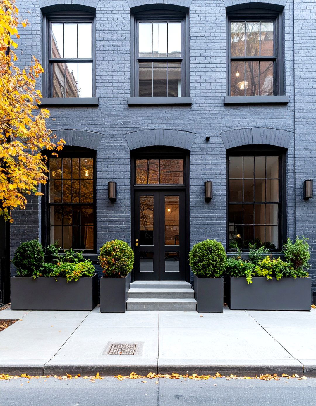 Industrial Gray Painted Brick Facade - 25 painted brick houses