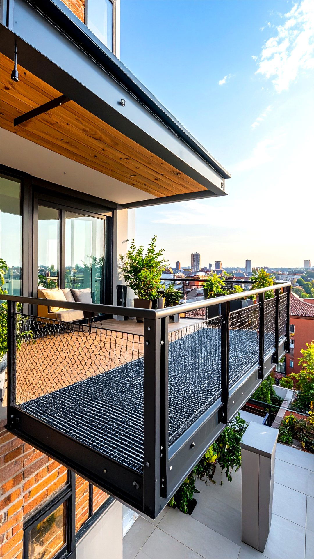 Industrial Mesh Cantilever Balcony Look - 25 cantilever balcony ideas