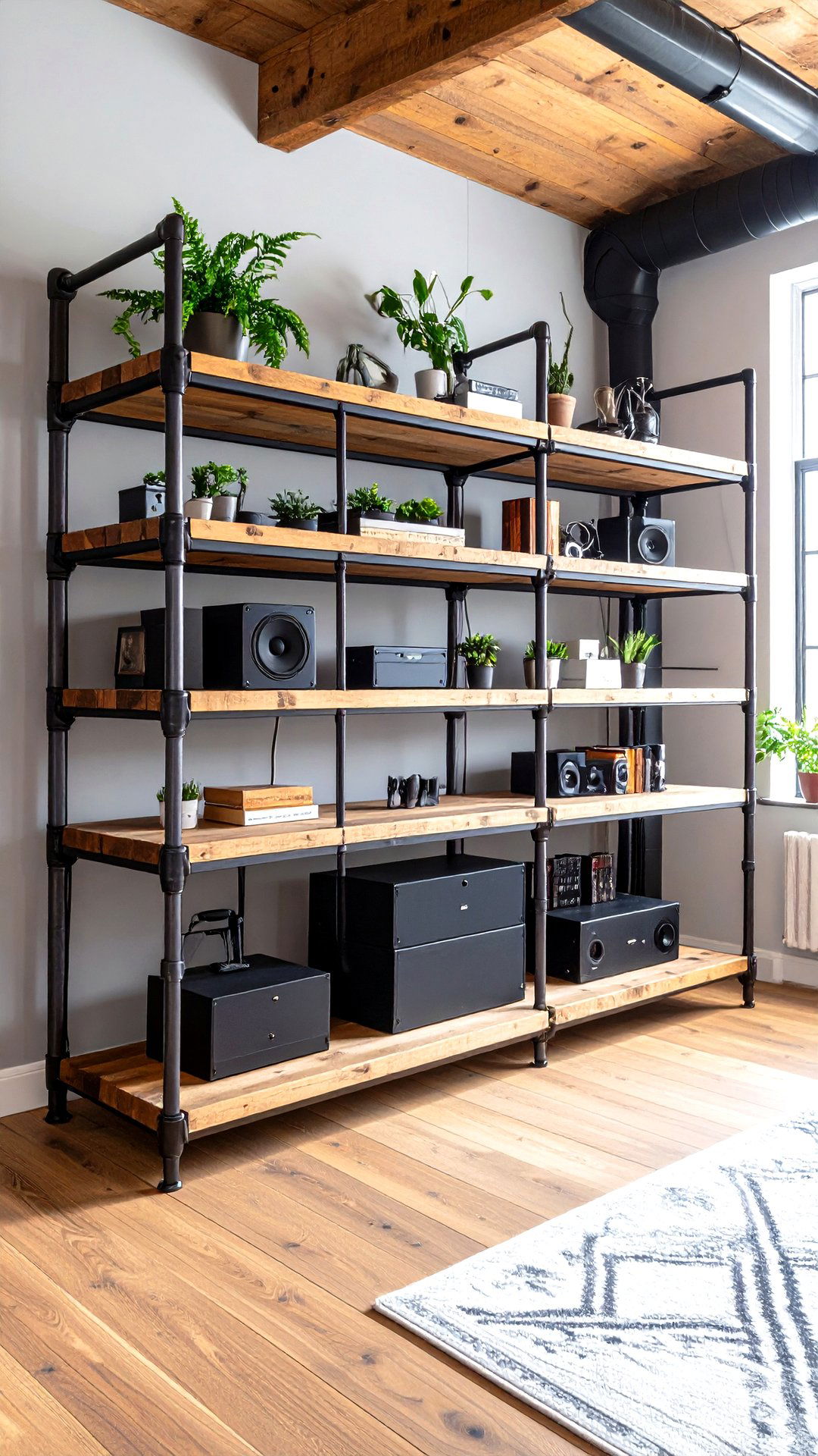 Industrial Pipe Corner Shelf with Urban Edge - 25 corner shelf ideas