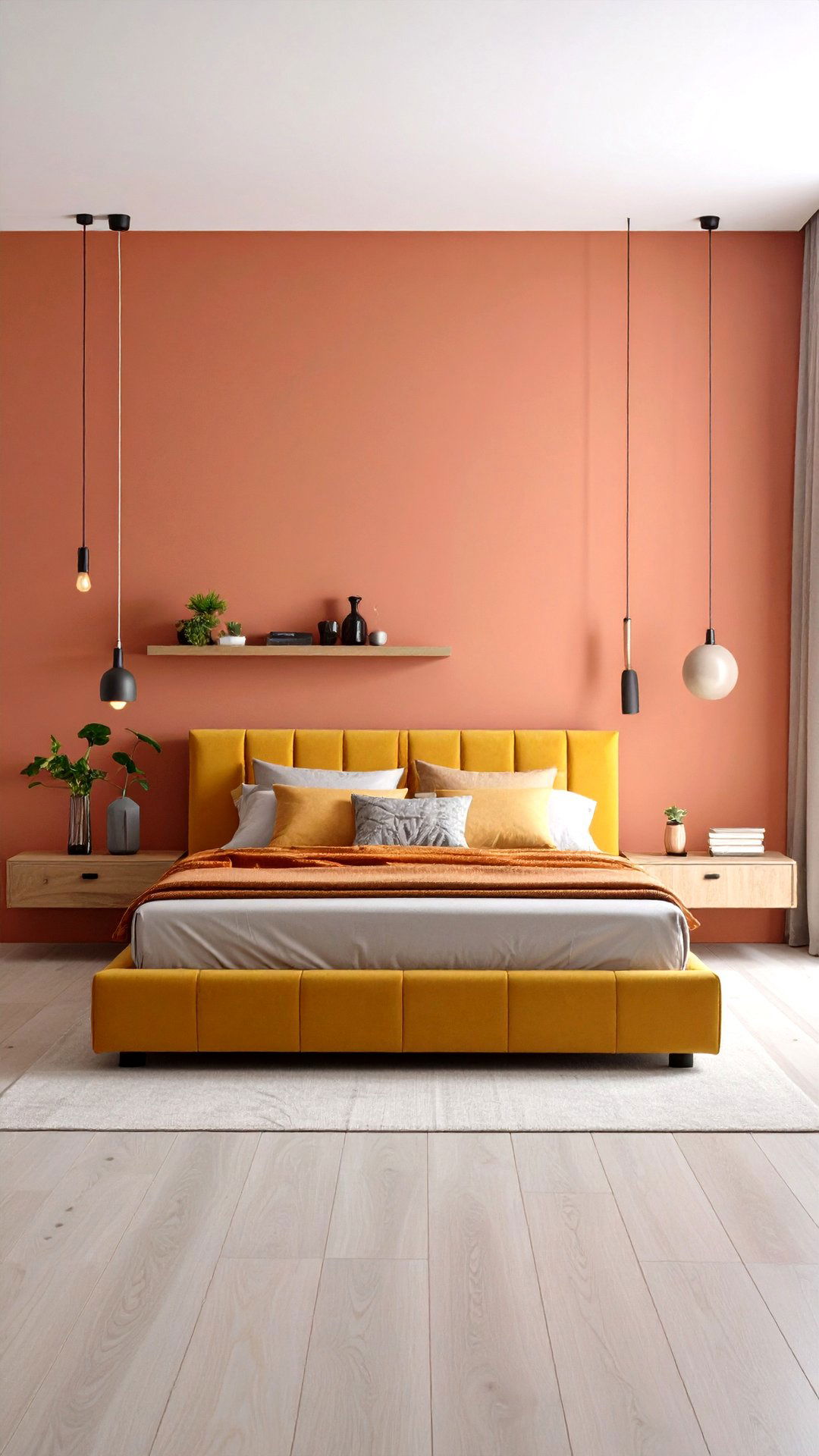 Install Floating Nightstands - 25 minimalist bedroom ideas
