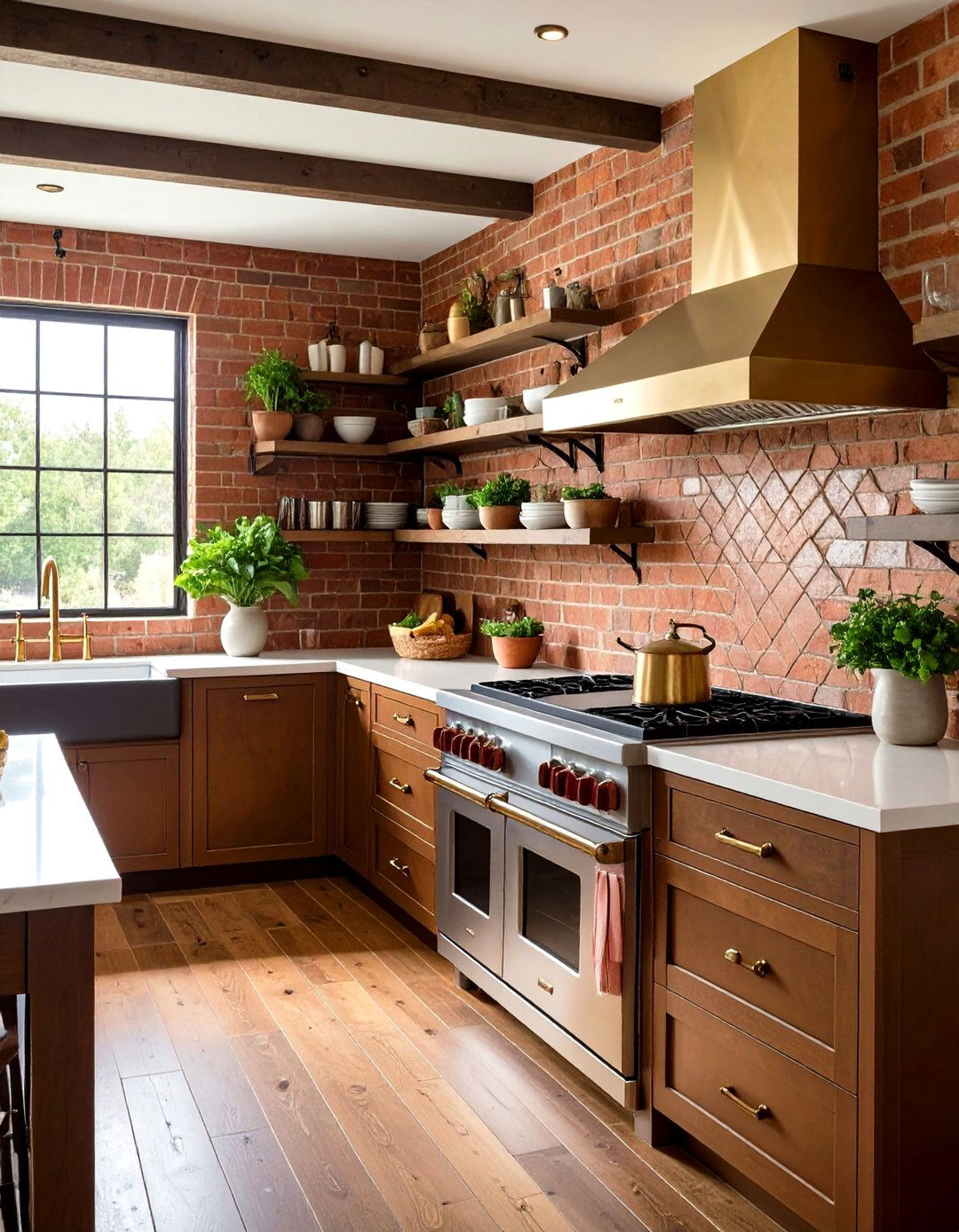 Install a Brick Backsplash for Earthy Warmth - 25 farmhouse kitchen ideas