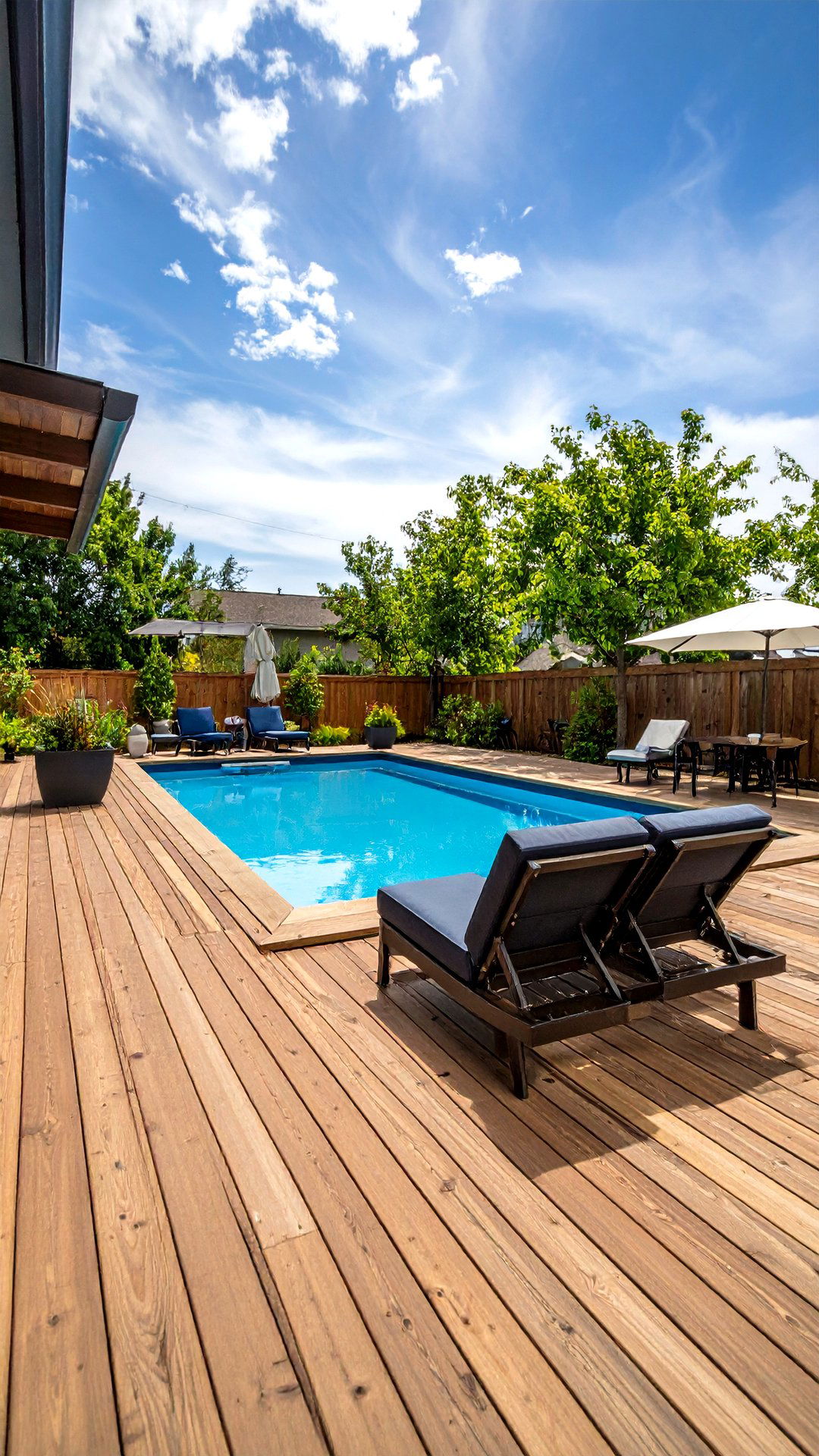 Integrated Bench Line Walkway - 25 above ground pool walkway ideas