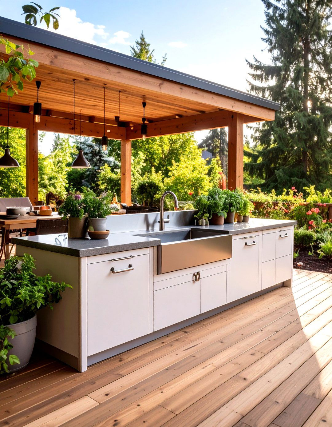 Integrated Sink and Prep Basin Streamlines Outdoor Cooking on Deck - 25 outdoor kitchen on deck