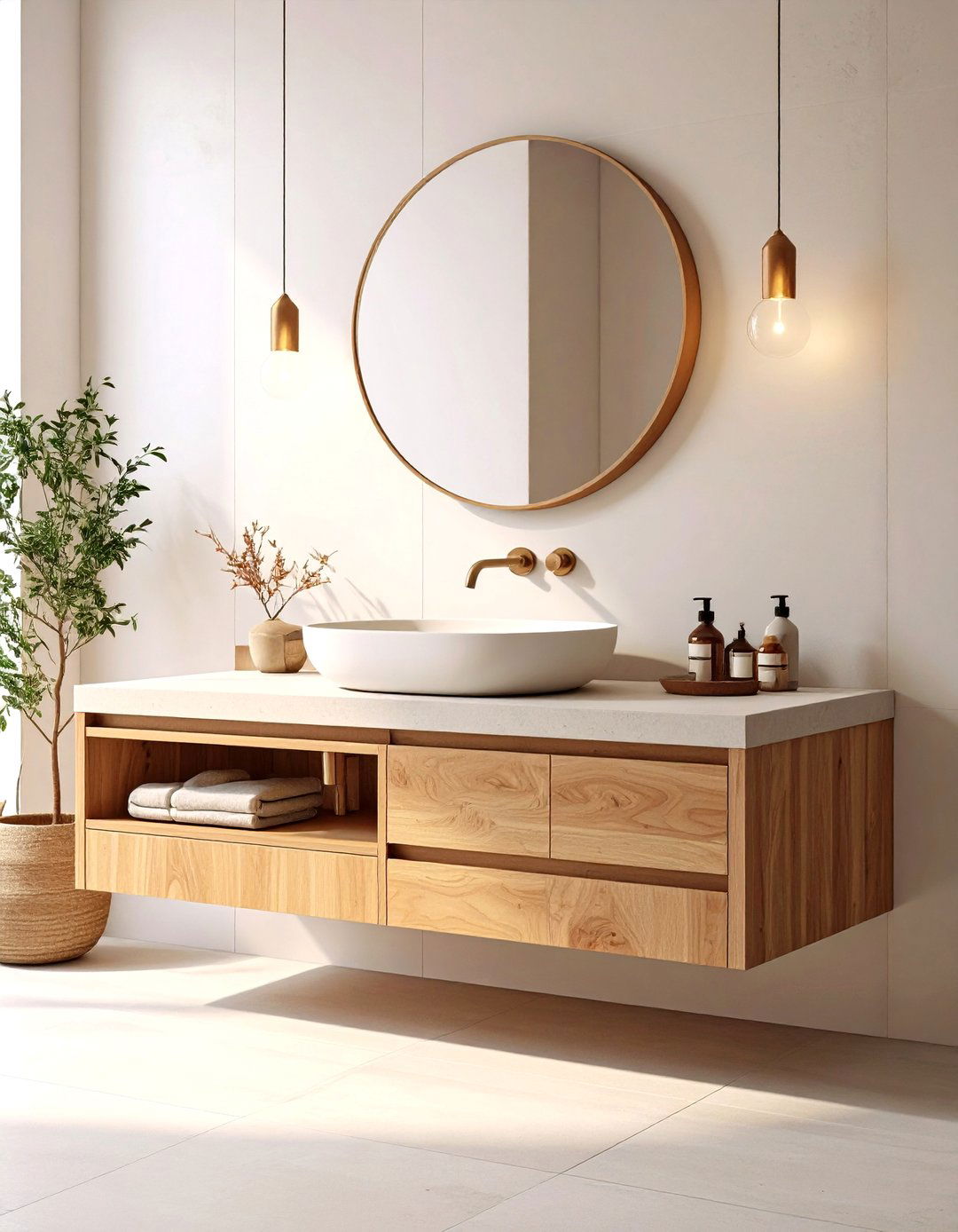 Integrated SinkCountertop Keeps Lines Clean - 25 minimalist bathroom ideas