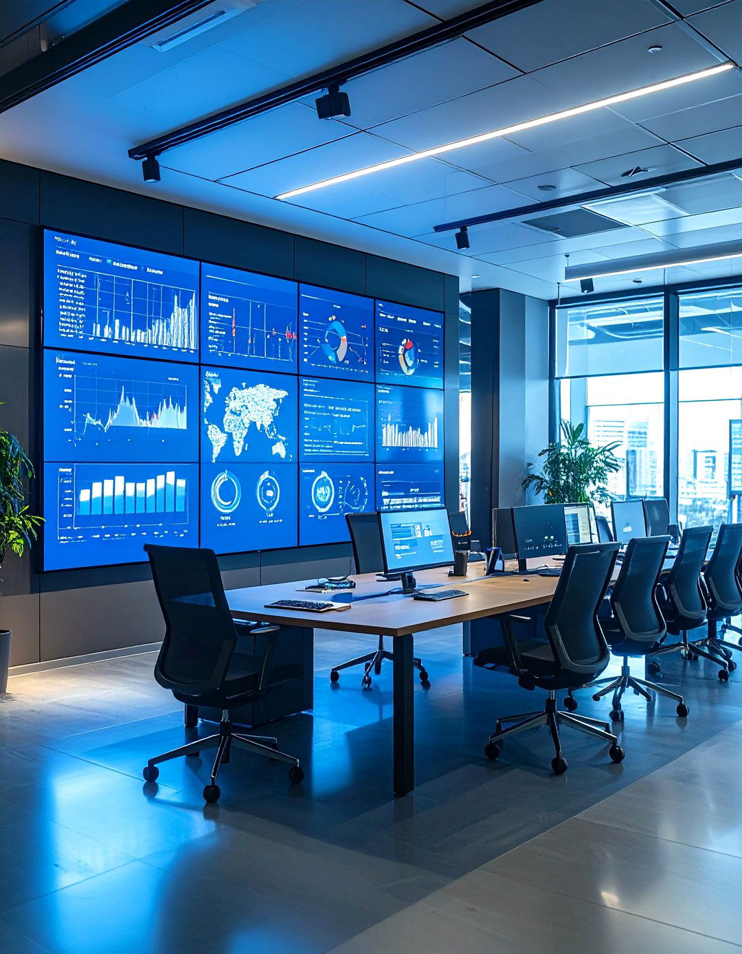Interactive Digital Display Wall - 25 office accent wall ideas