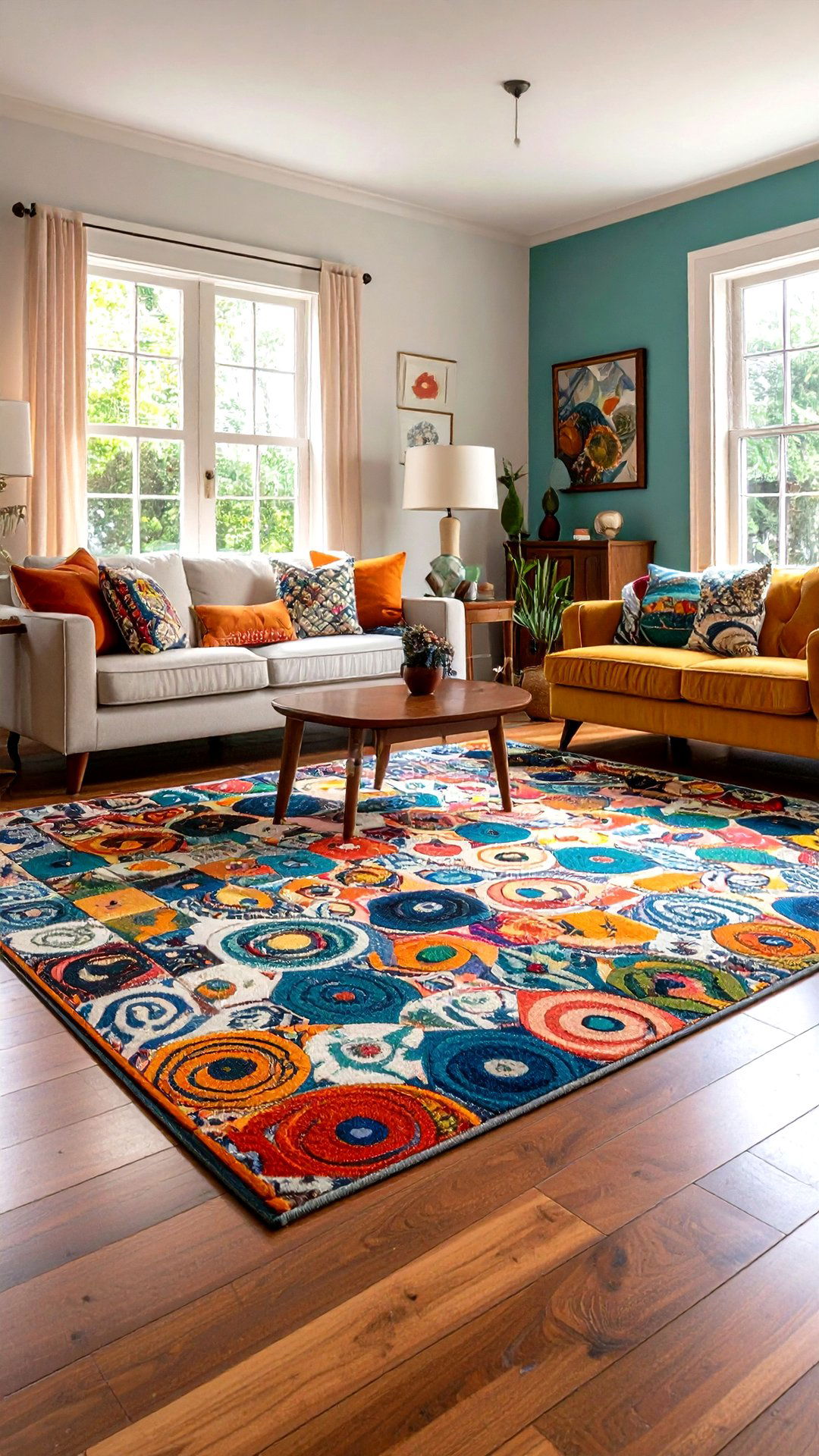 Introduce Patterned Linoleum as a Statement Mat - 25 1950s living room ideas