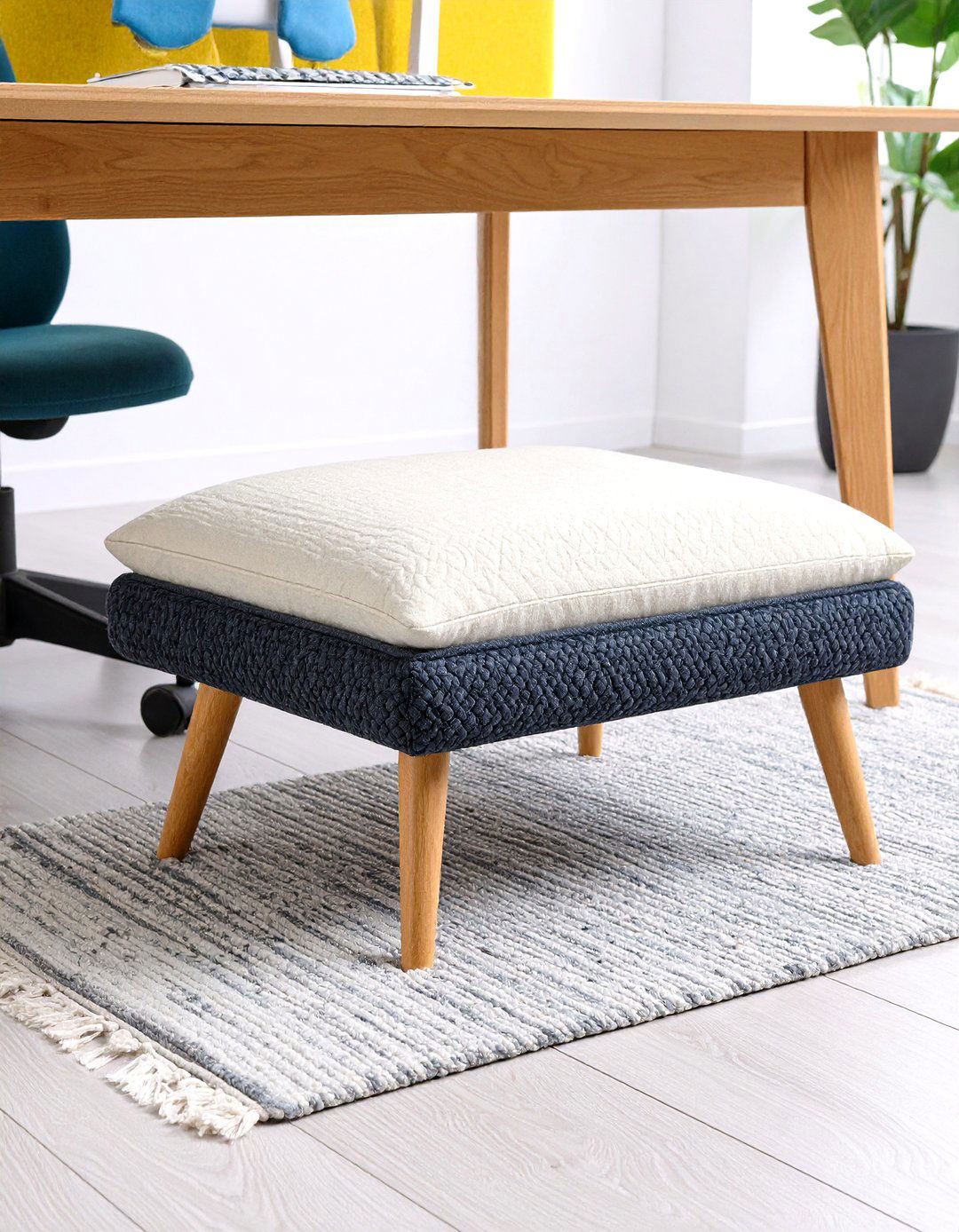 Introduce a Plush Footrest that Matches Cubicle Decor - 25 cubicle decor ideas