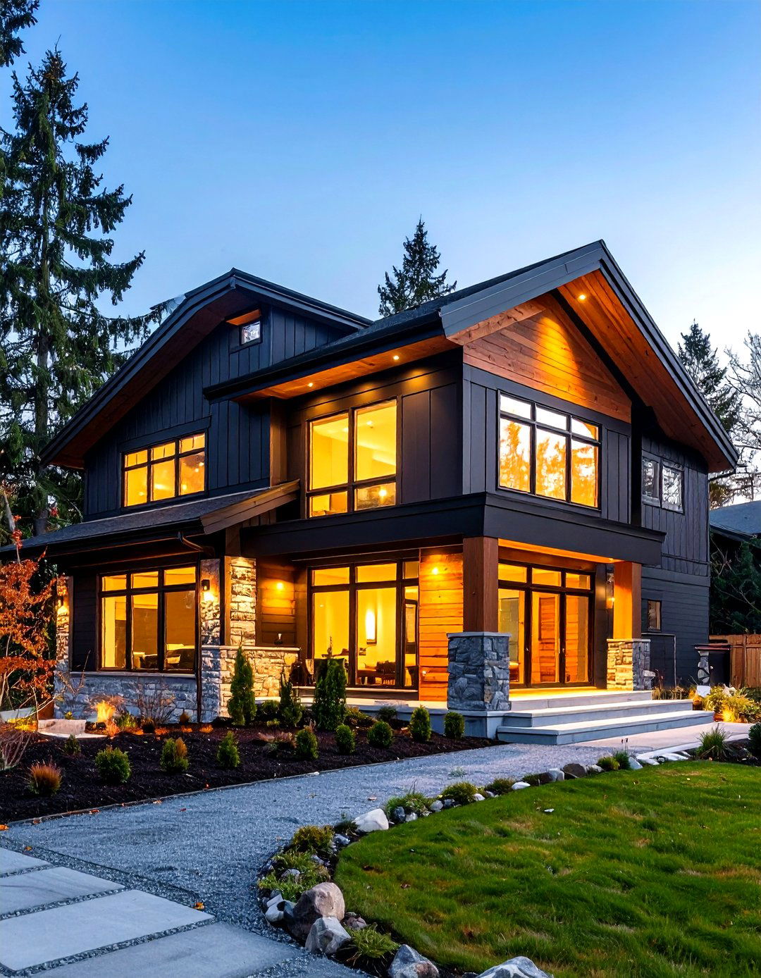 Iron Ore SW Deep Charcoal Paint Color for Drama - 25 paint colors for a modern black house with cedar accents
