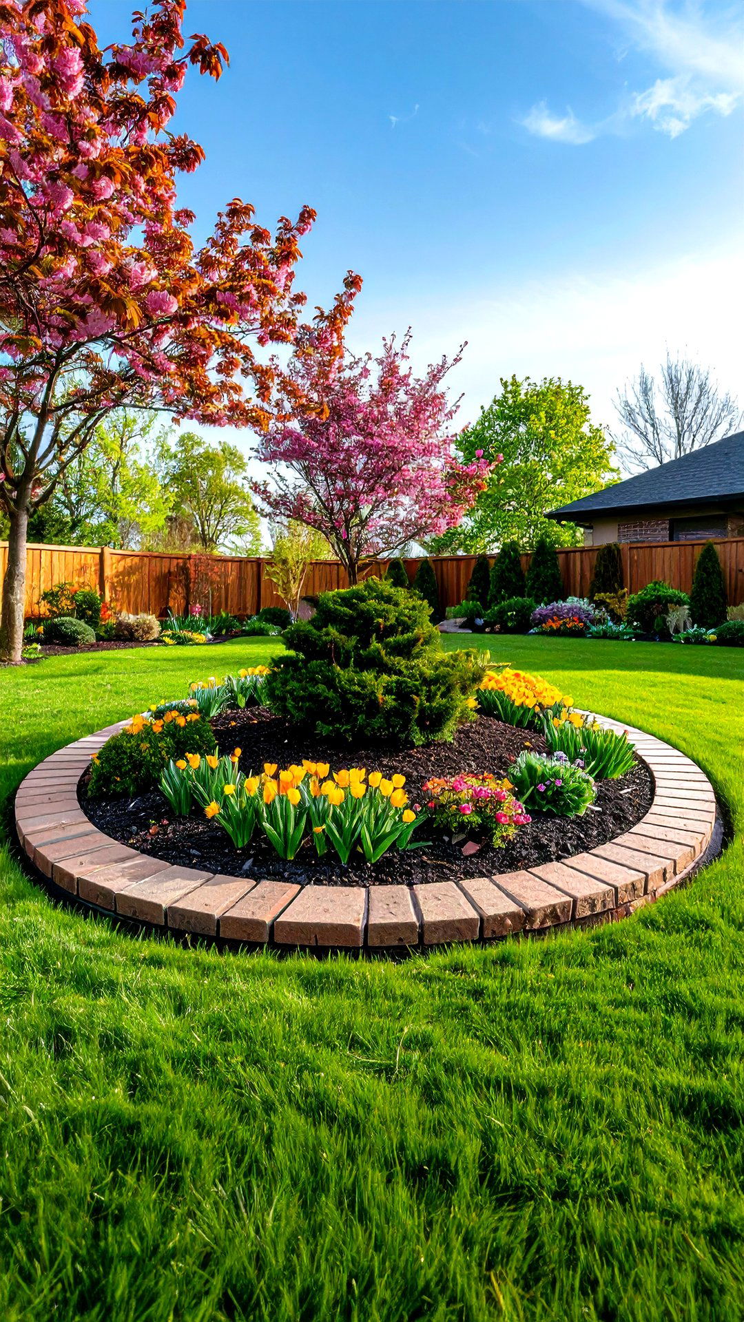 Island Bed With Brick Collar - 25 brick landscaping ideas