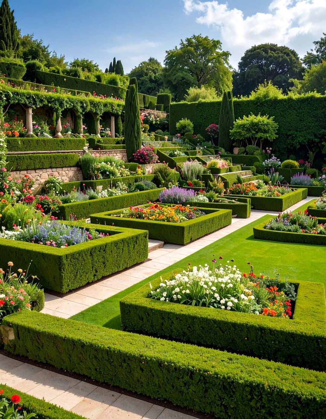 Italian Renaissance Terraced Parterre - 25 parterre garden ideas